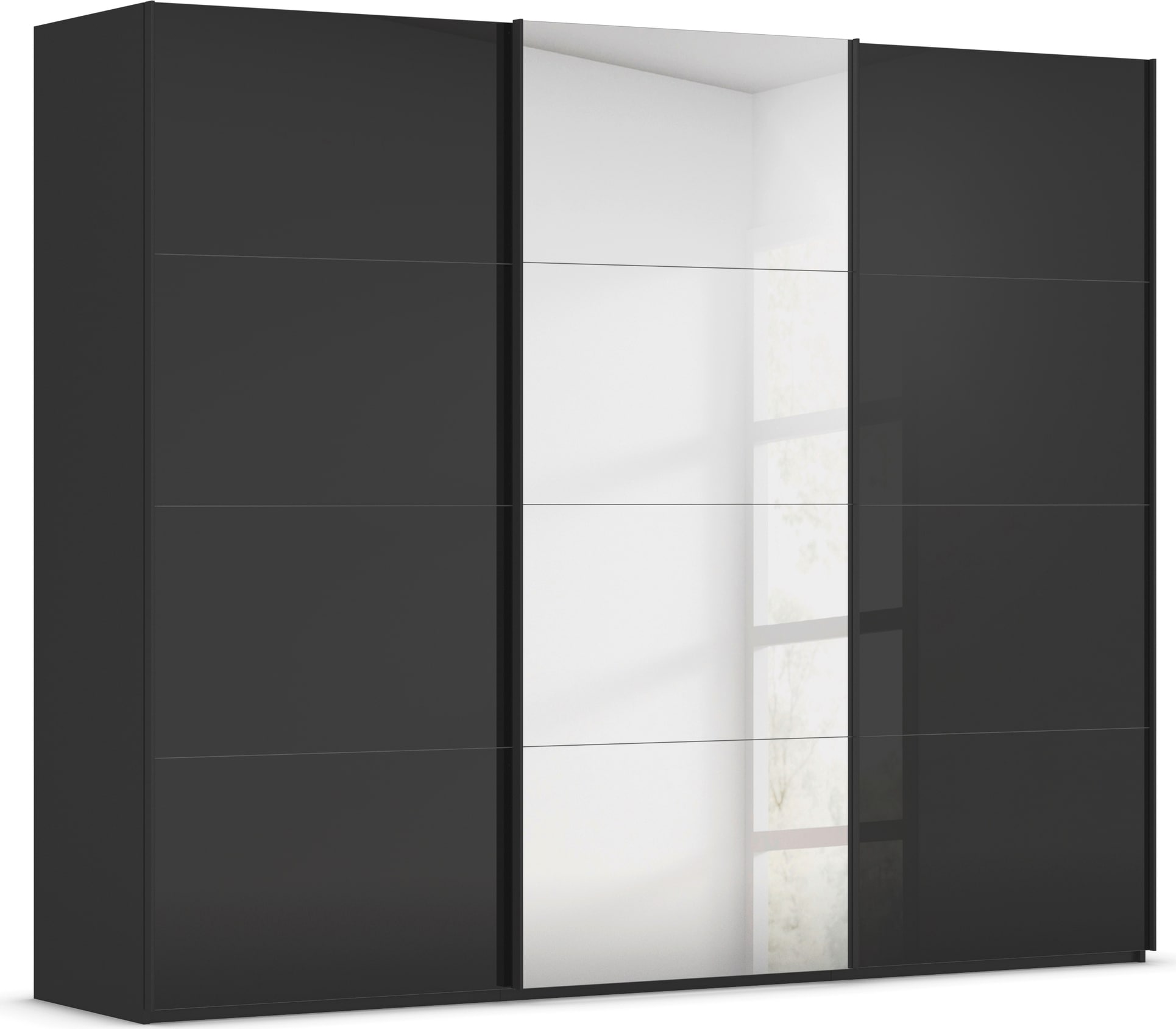 rauch "Kleiderschrank Schrank Garderobe Schlafzimmerschrank SCALE-FYRA" edle viergeteilte Türen Spiegel/Glas-Mix viele Farben MADE IN GERMANY