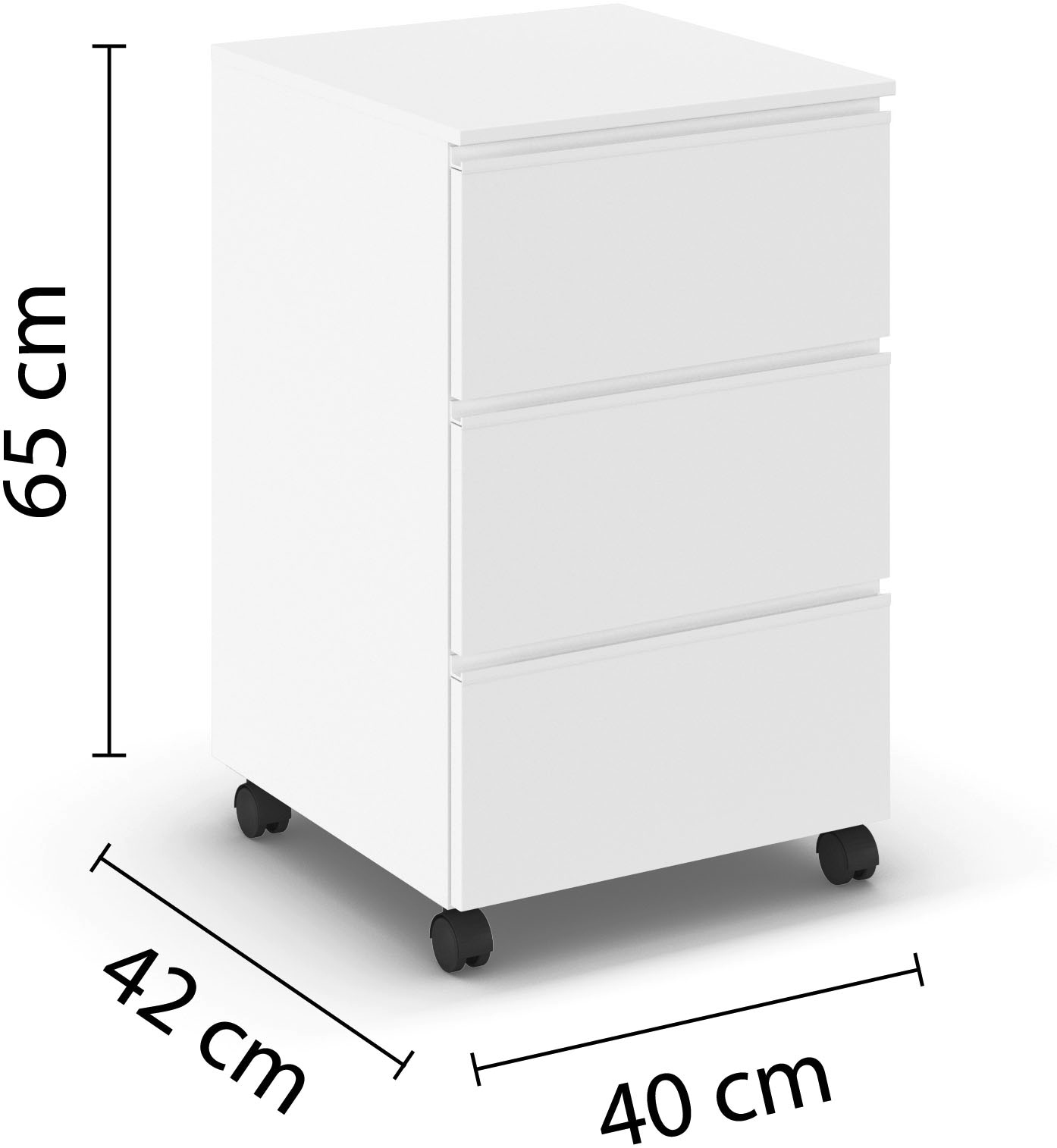 rauch Nachtkommode »Joel« Breite 40 cm,  drei geräumige Schubladen mit stabilen Rollen MADE IN GERMANY