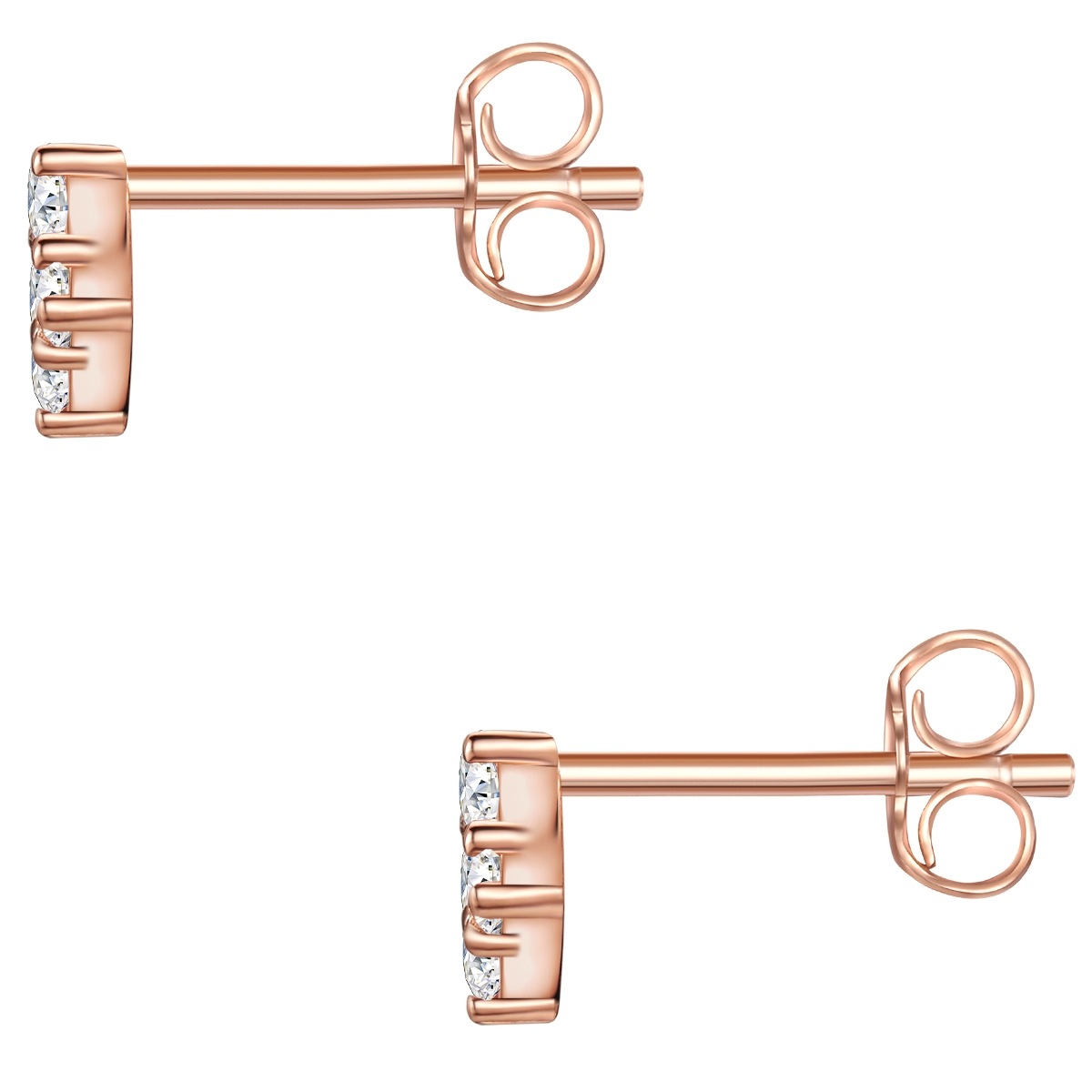 Paar Ohrstecker GLANZSTÜCKE MÜNCHEN "Set: GSM1845", rosa (roségold, weiß), Ohrringe, Damen, 5,1,mit Zirkonia, Silber 925 (Sterlingsilber), aus Sterling Silber 2