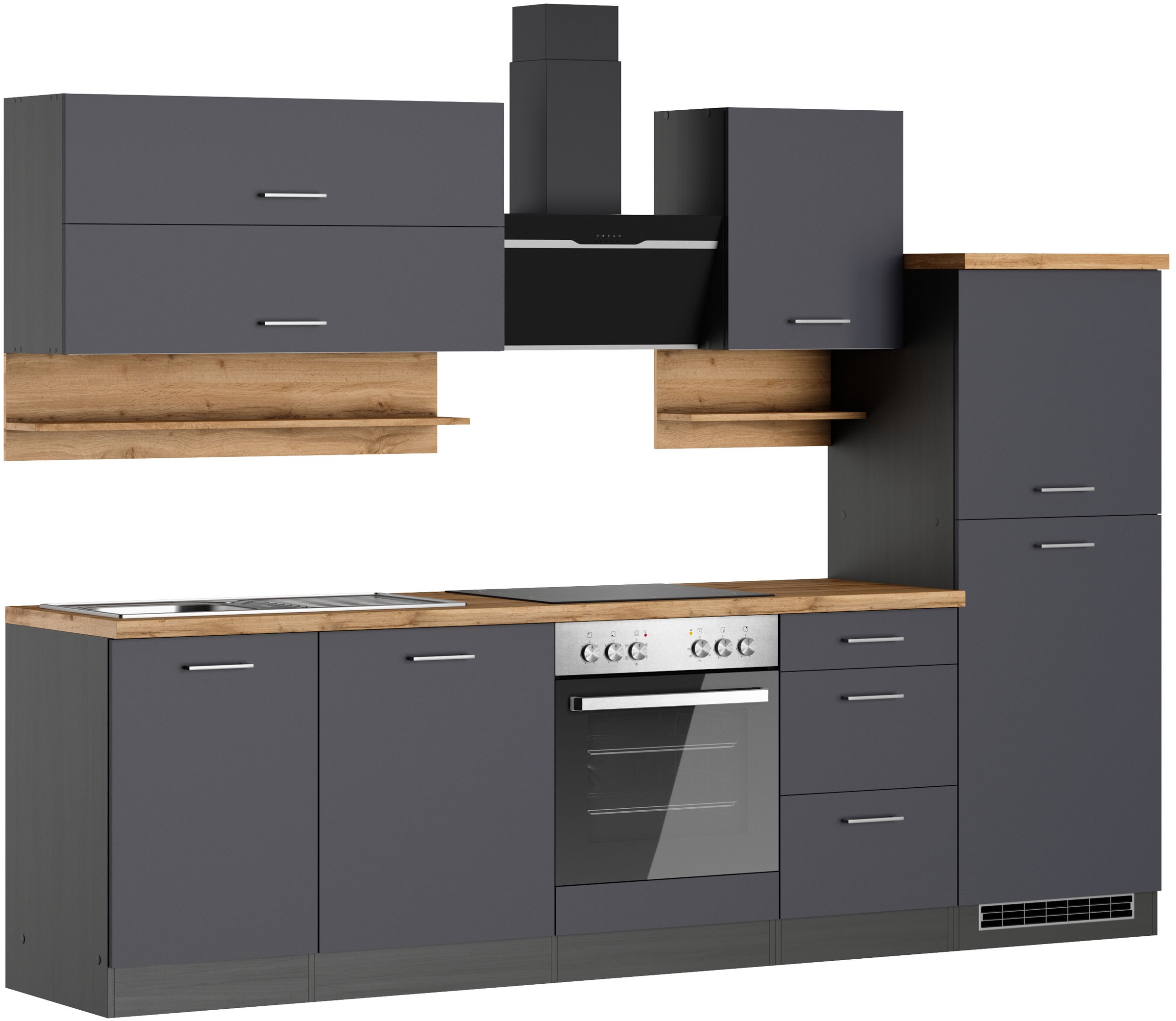 KOCHSTATION Küchenzeile "KS-Milan", 280 cm breit, robuste Metallauszüge, vi günstig online kaufen