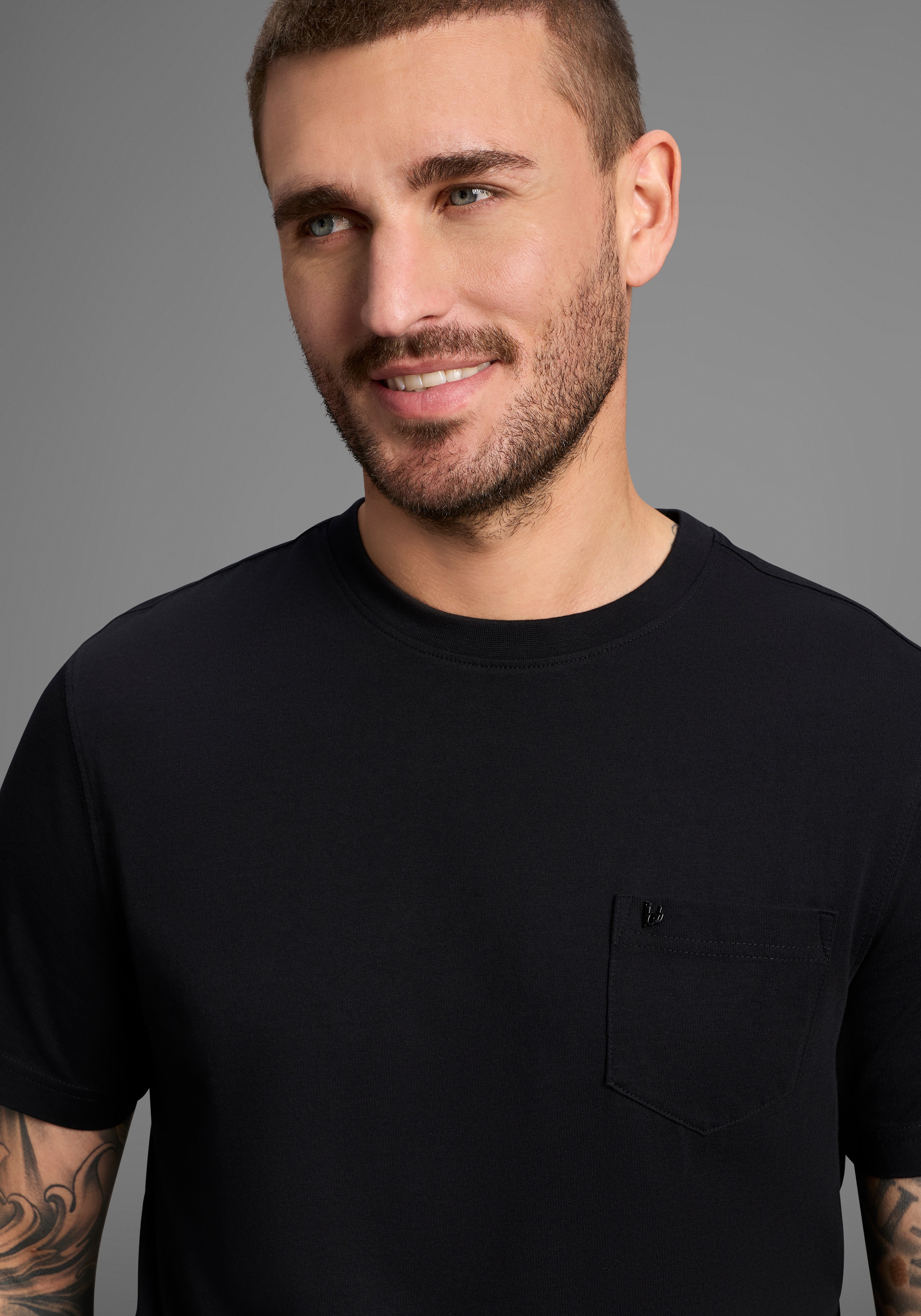 Thumbnail - Bruno Banani T-Shirt Gewaschene Optik mit Brusttasche