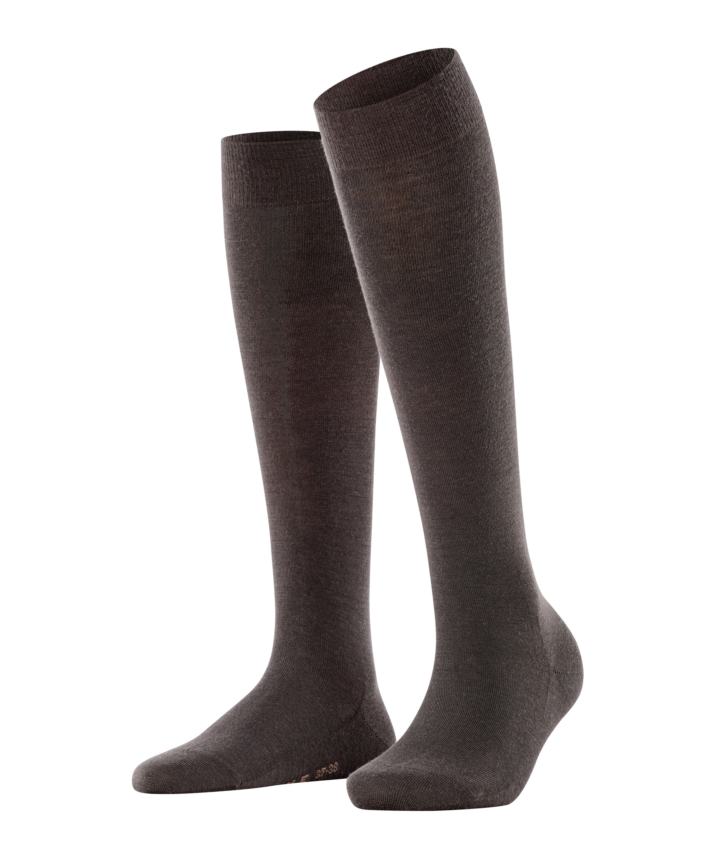 FALKE Damen Kniestrümpfe "Softmerino", Gr. 41, braun, Materialmix, Socken, mit feinem Maschenbild, atmungsaktiv, temperaturausgleichend