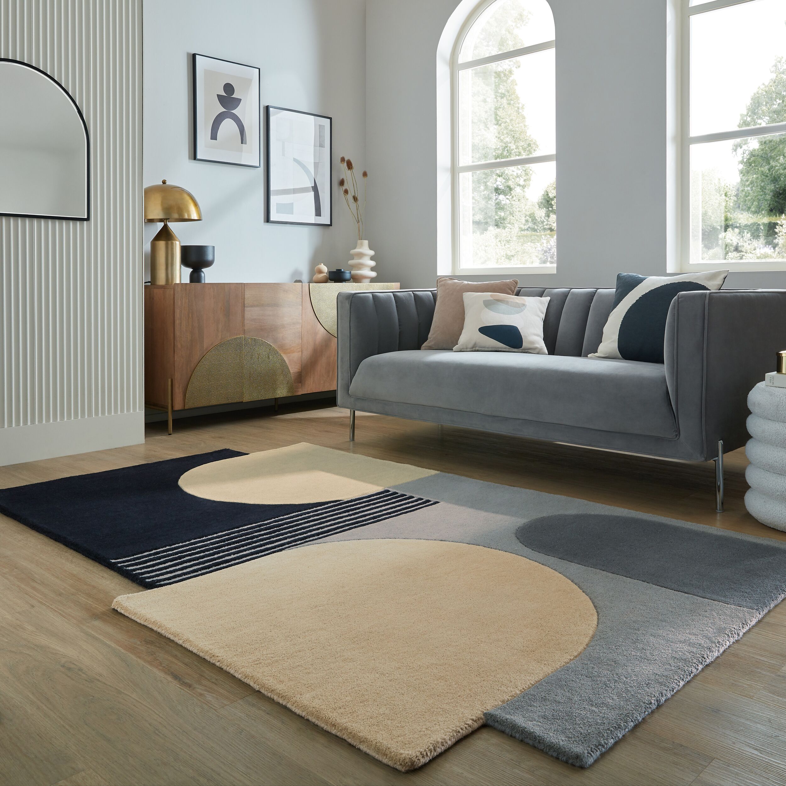 FLAIR RUGS Teppich "LOZENGE" rechteckig 10 mm Höhe Kurzflor, Retro Muster