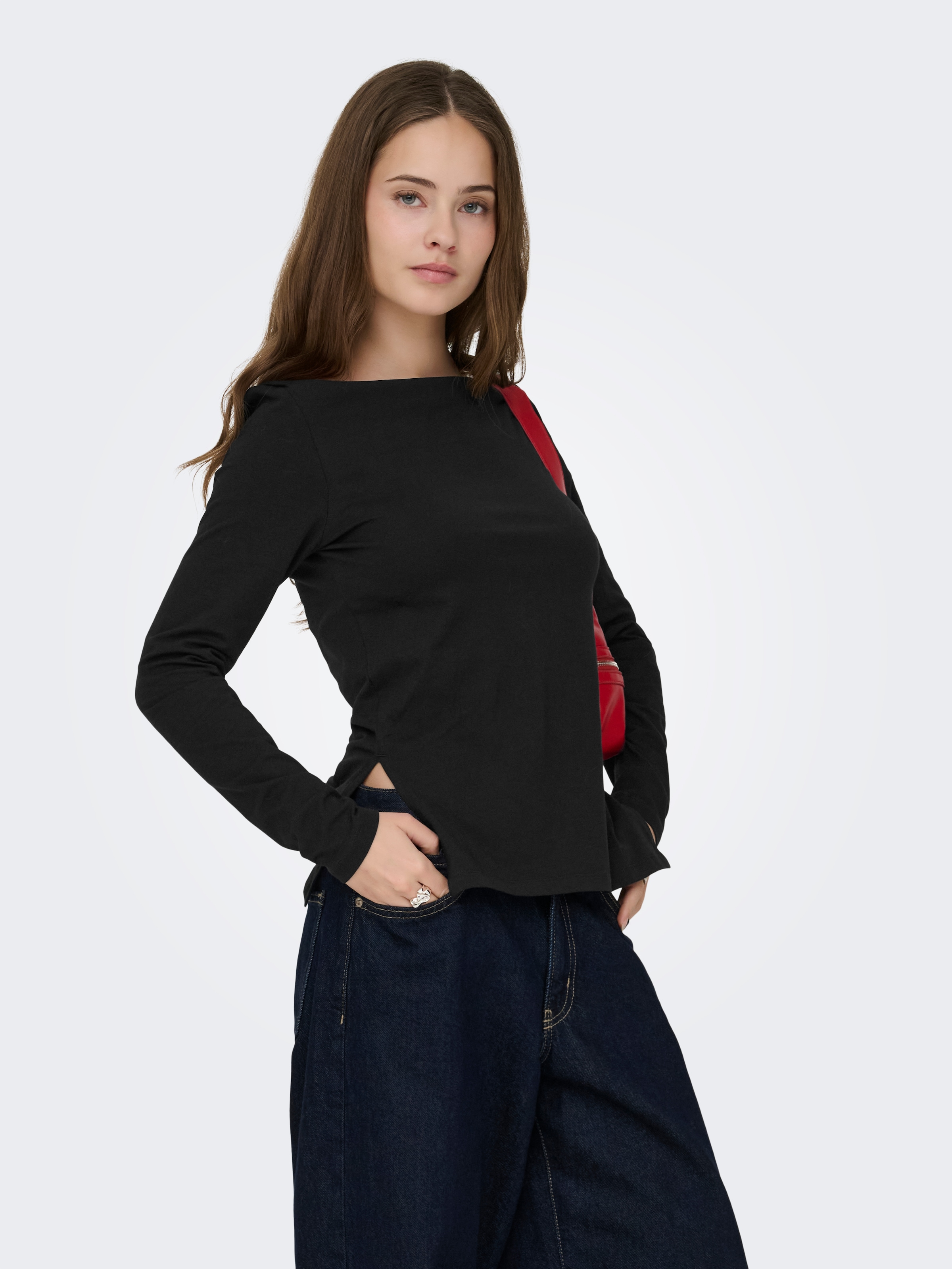 ONLY Langarmshirt "ONLKISS LIFE LS BOATNECK TOP CC JRS NOOS" günstig online kaufen