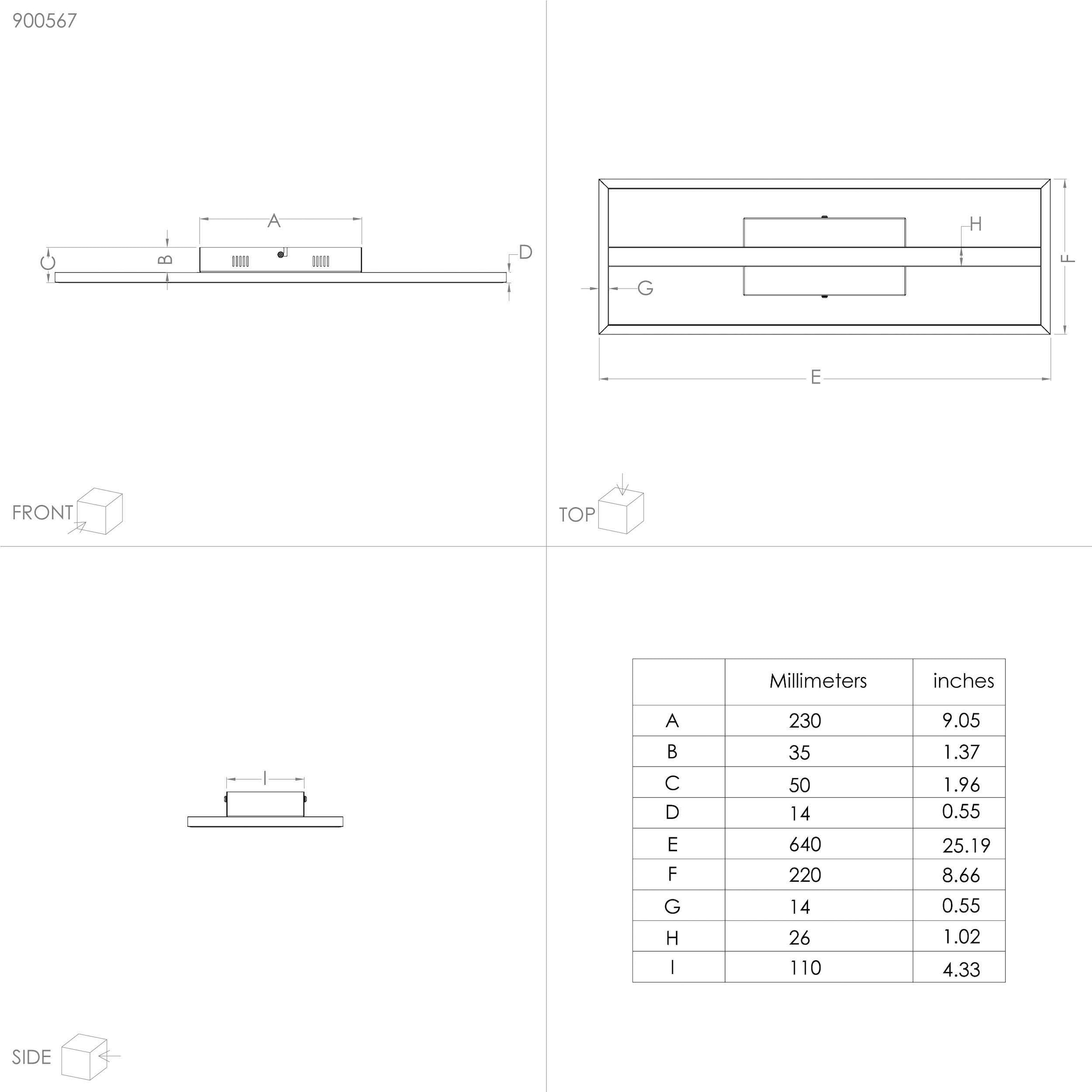 EGLO LED-Deckenleuchte »CALAGRANO-Z« in schwarz aus Alu, Stahl / inkl. LED fest integriert - 21 Watt, Gr. ca. 64 x 22 cm