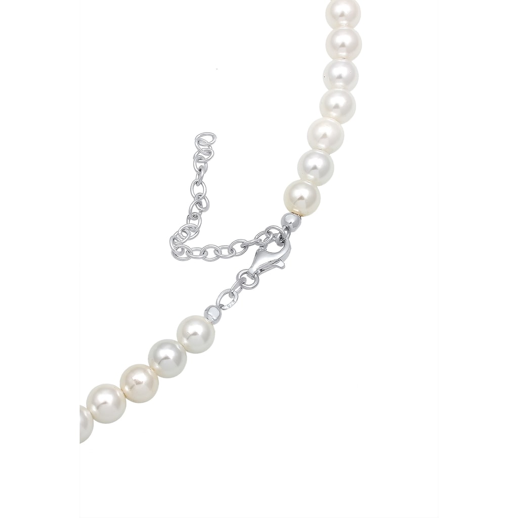 Elli Perlenkette »Elli Halskette Choker Perle Herz Edelweiss 925 Silber«