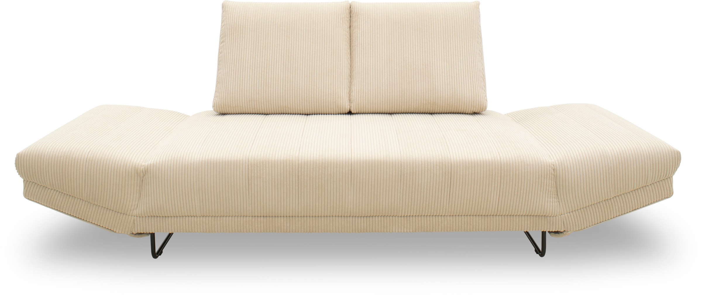 INOSIGN Schlafsofa »Jadelyn mit klappbaren Armlehnen,«, Federkern, Cord-Bezug, incl. 2 Armlehnkissen, Liegefläche 97x250 cm