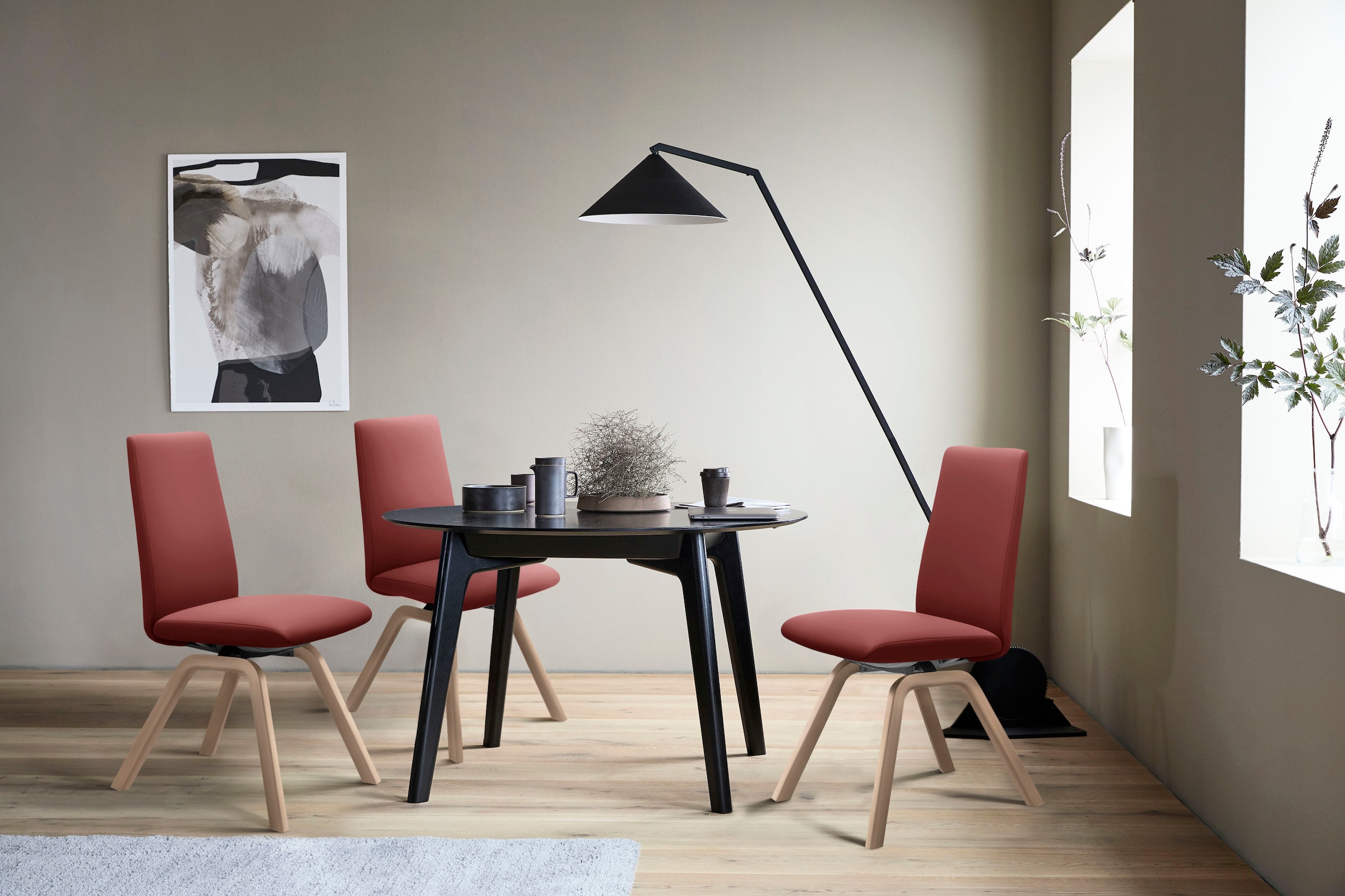 Stressless® Polsterstuhl »Laurel«, Leder PALOMA, Low Back, Größe L, mit schräggestellten Beinen in Schwarz