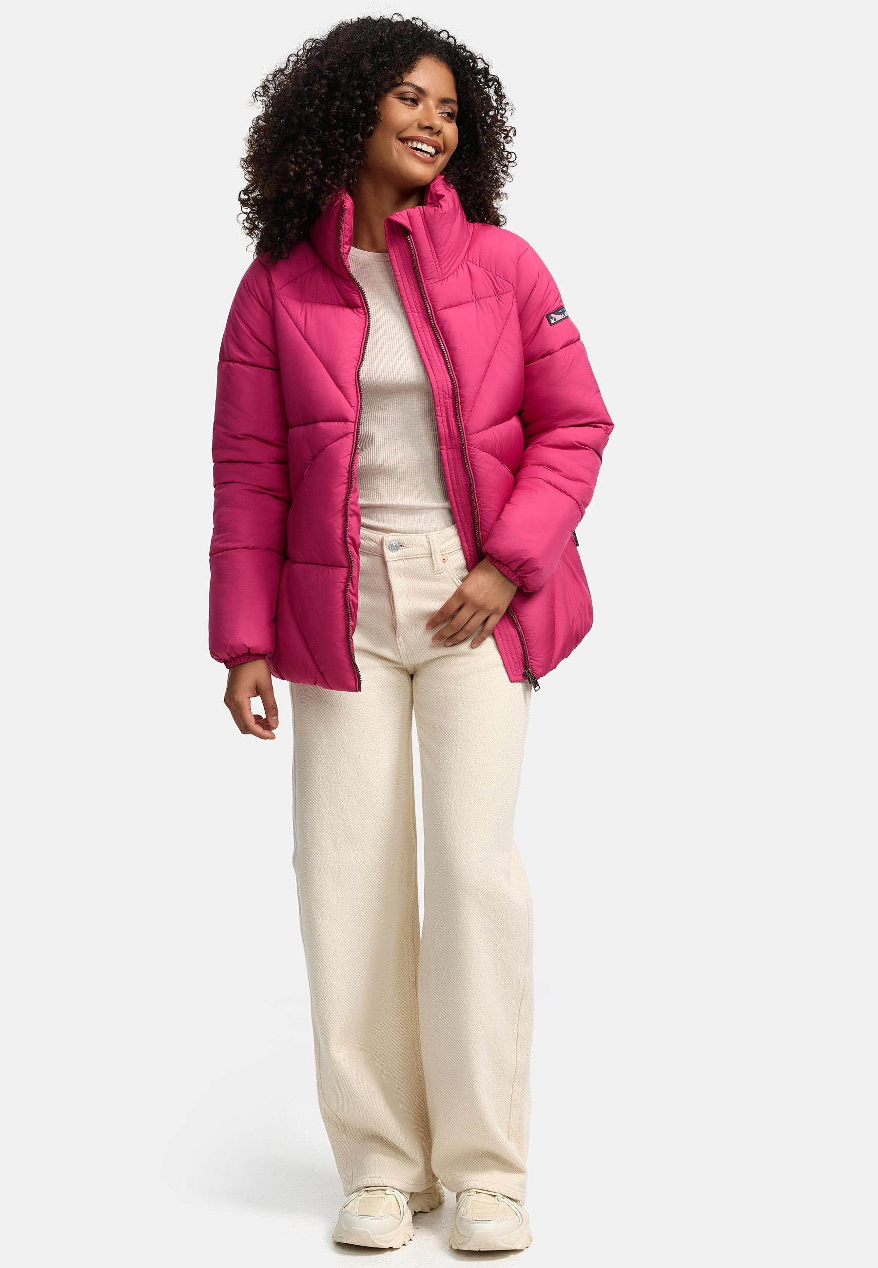 Navahoo Steppjacke »Schokolinaa 14«, ohne Kapuze, Winterjacke mit modischer Steppung & hohem Kragen