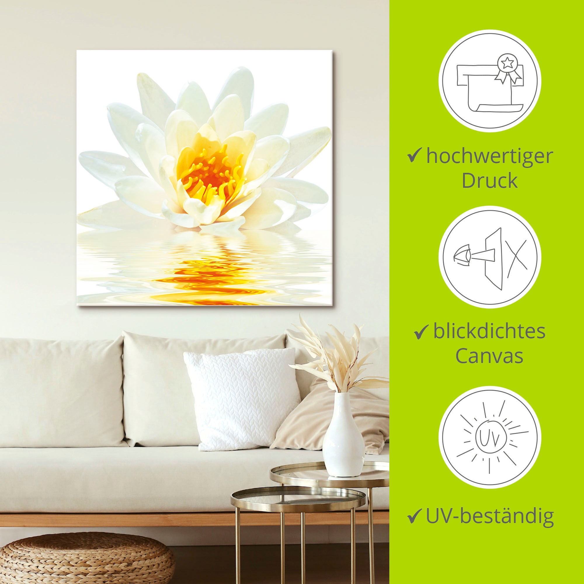 Artland Wandbild »Lotusblume schwimmt im Wasser« 1 Stk. tlg. als Leinwandbild in verschied. Größen