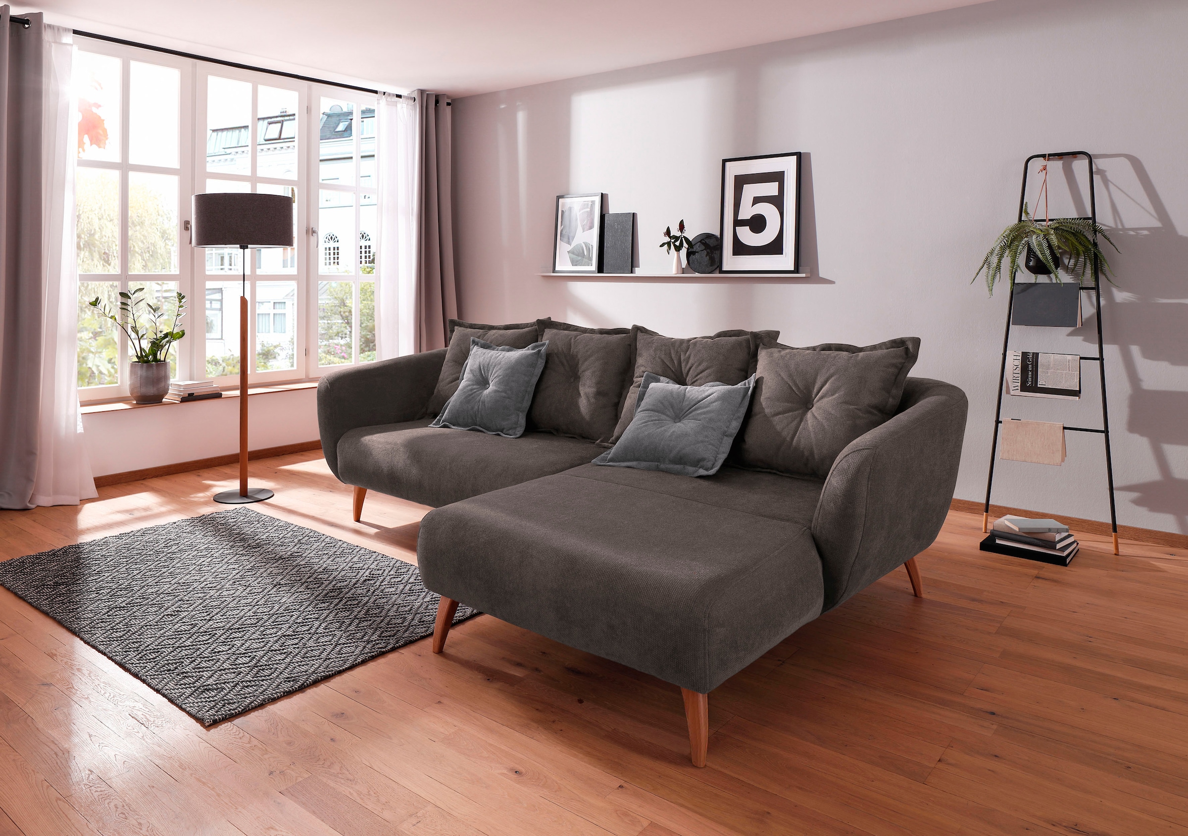 Home affaire Ecksofa "Baggio formschöne Polsterecke, bequem, Breite 277cm, günstig online kaufen