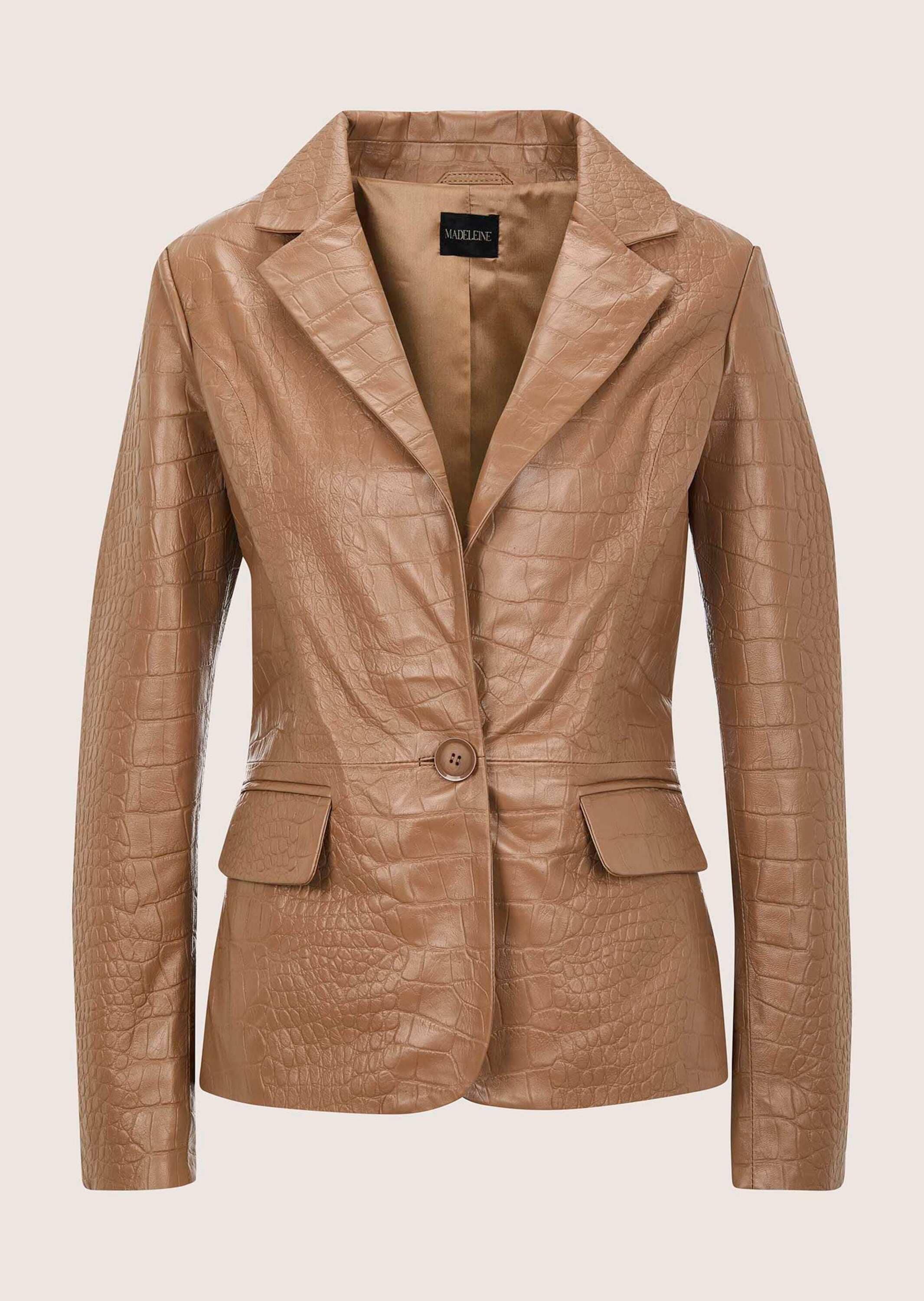 MADELEINE Jeansjacke "Lederblazer Lammnappa-Blazer mit Kroko-Prägung" günstig online kaufen