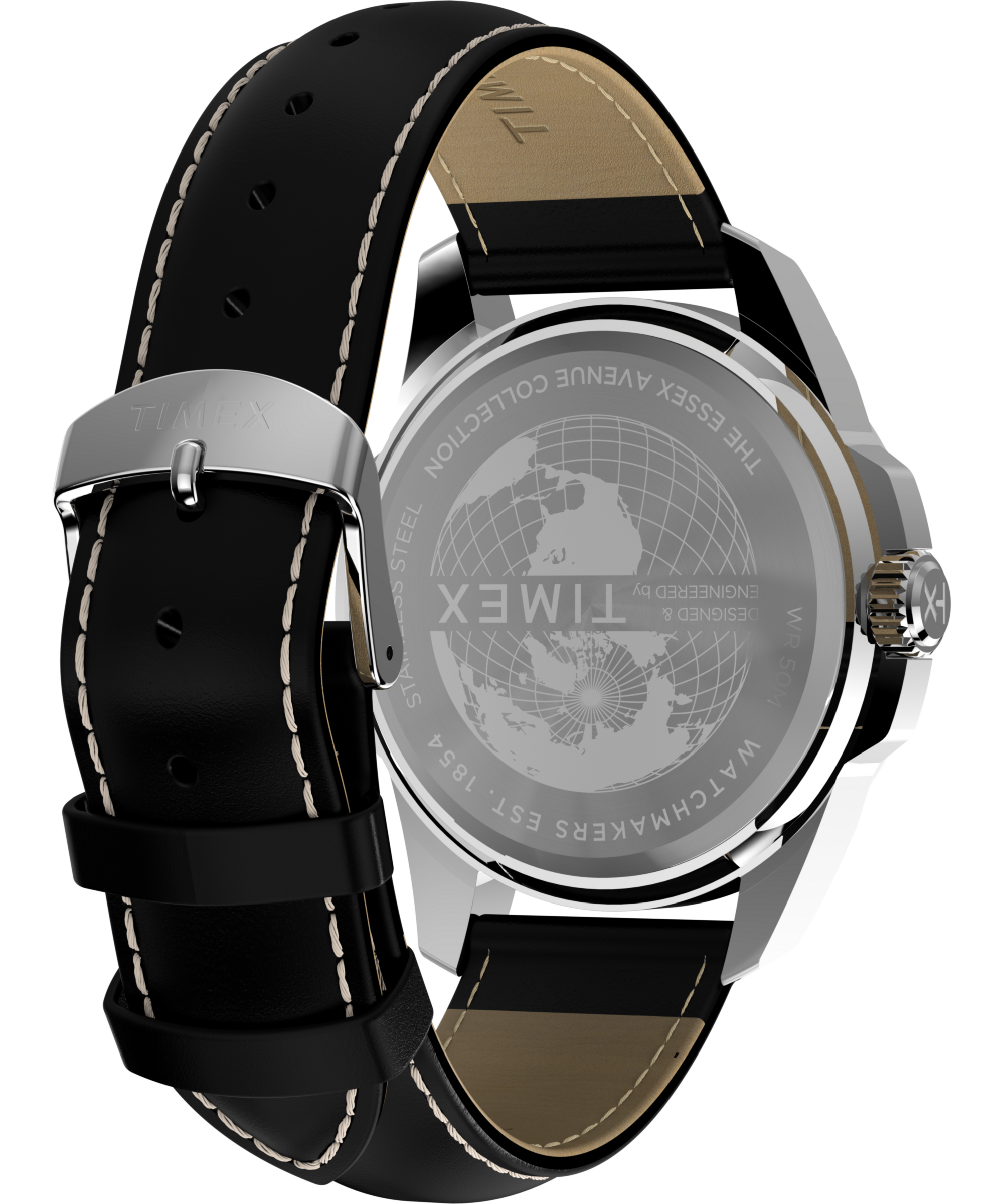 Timex Quarzuhr »ESSEX« Armbanduhr, Herrenuhr, Lederarmband, Datum, Leuchtzeiger