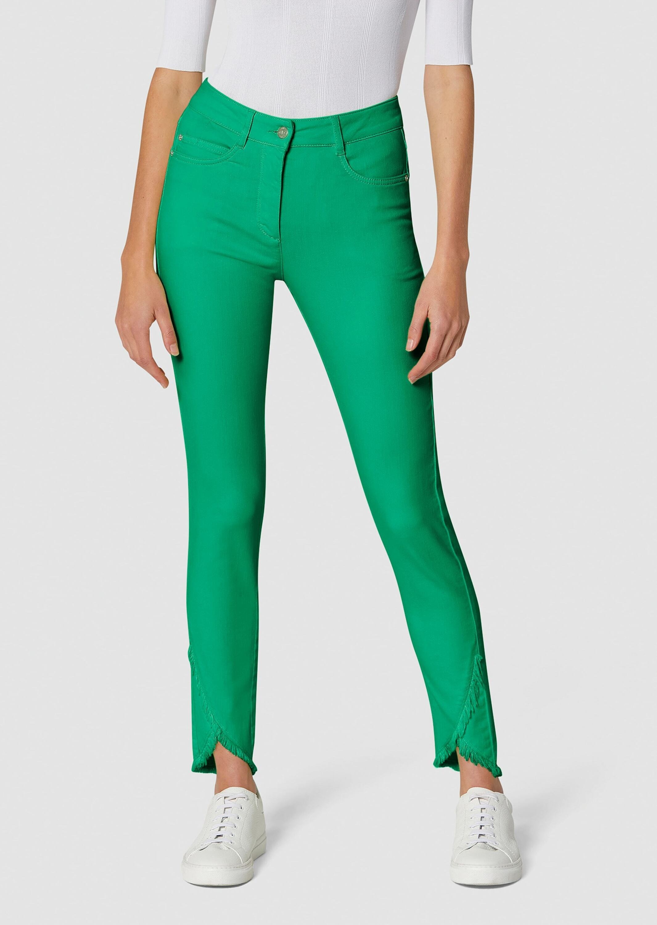 MADELEINE Regular-fit-Jeans »Jeans Schlanke Jeans mit Fransensaum«