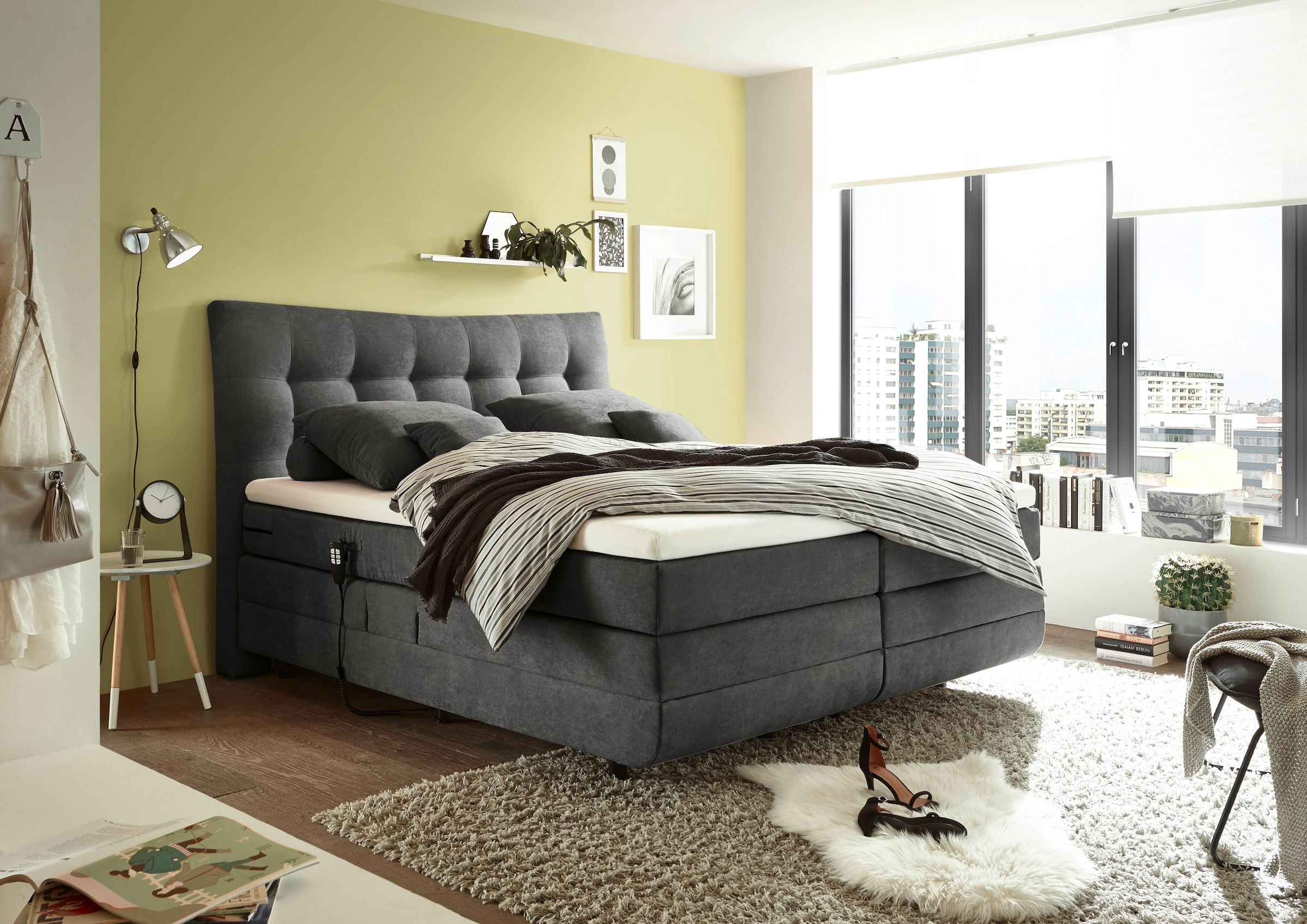 ED EXCITING DESIGN Boxspringbett "Malibu", inkl. Motor und Topper