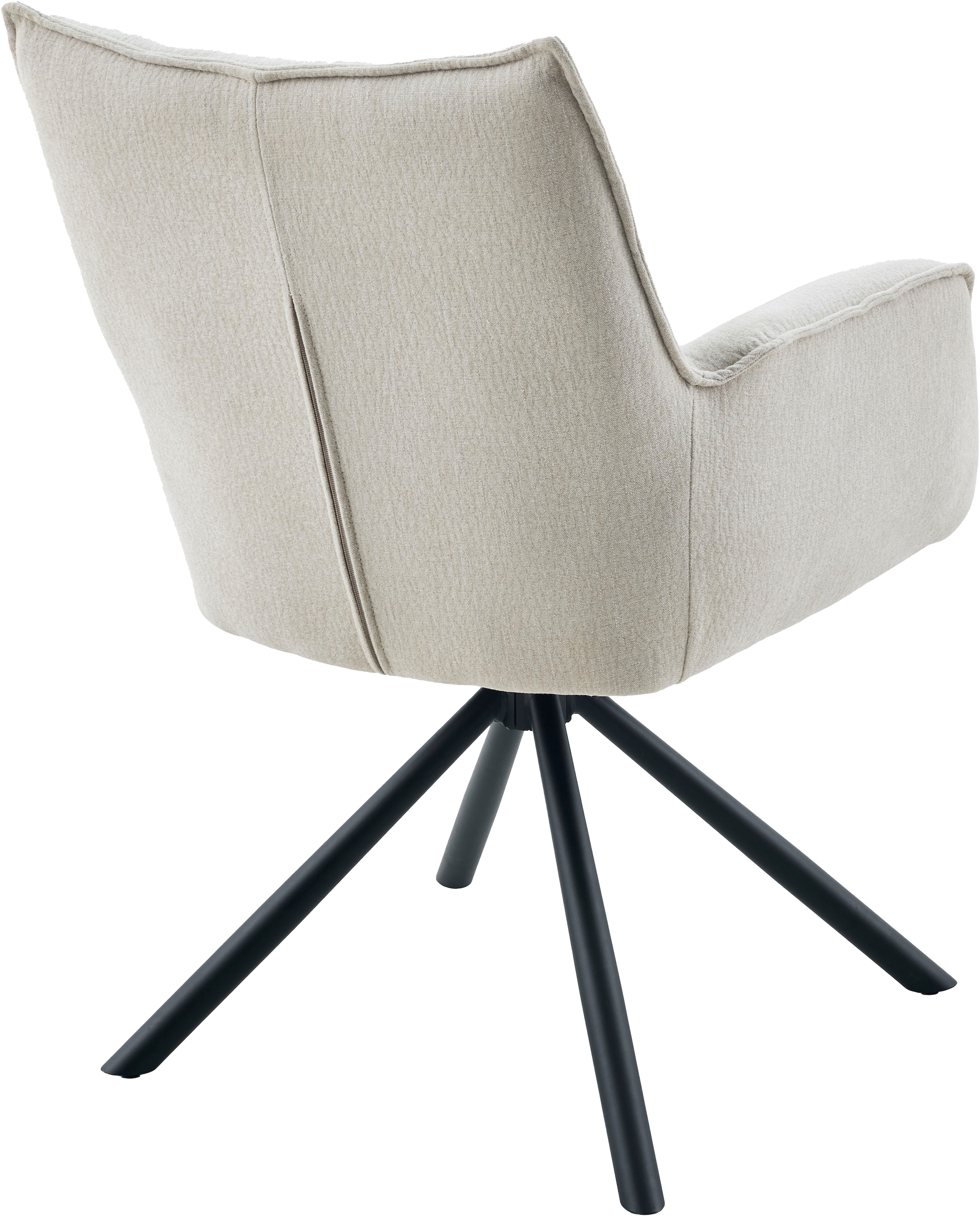 OTTO home Esszimmerstuhl »GEORGIA, 2er-Set, in Massivholz und Metallgestell erhältlich« (Set) 2 Stk.360° drehbar mit Auto Return, Federkorb, Armlehnen, 120kg belastbar