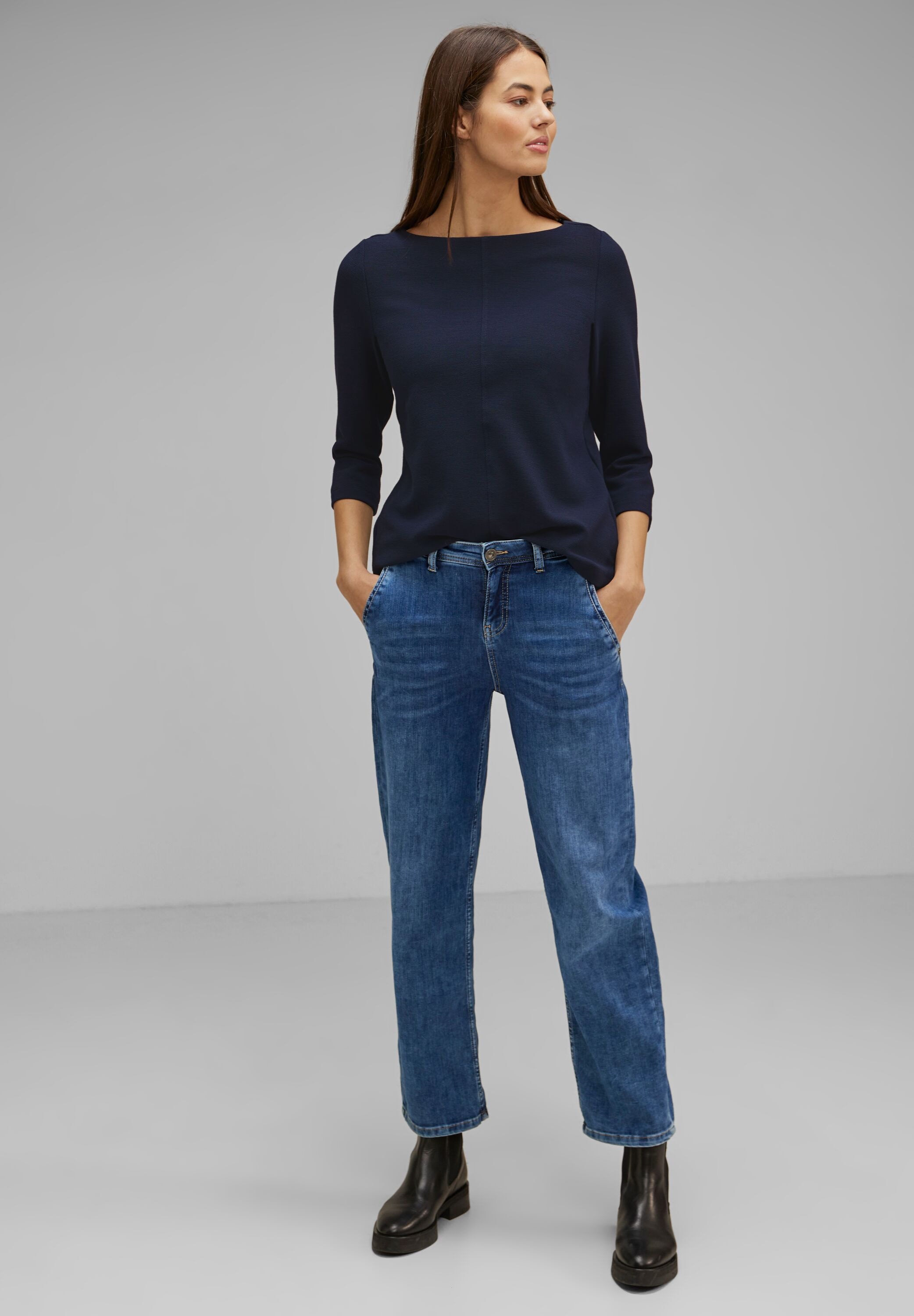 STREET ONE 3/4-Arm-Shirt, mit strukturierter Oberfläche