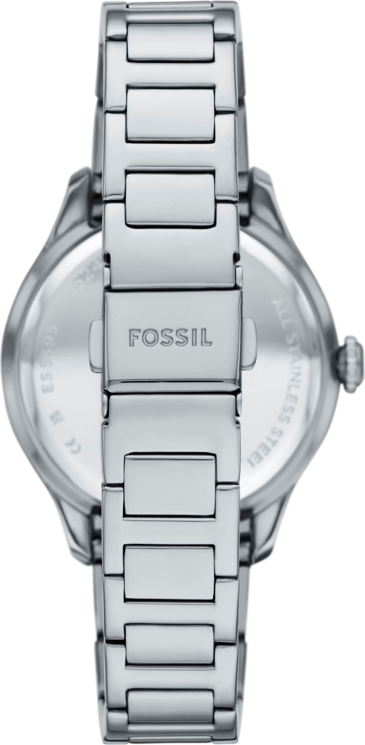 Fossil Quarzuhr »GILMORE«, Armbanduhr, Damenuhr, Edelstahlarmband, analog, Tag