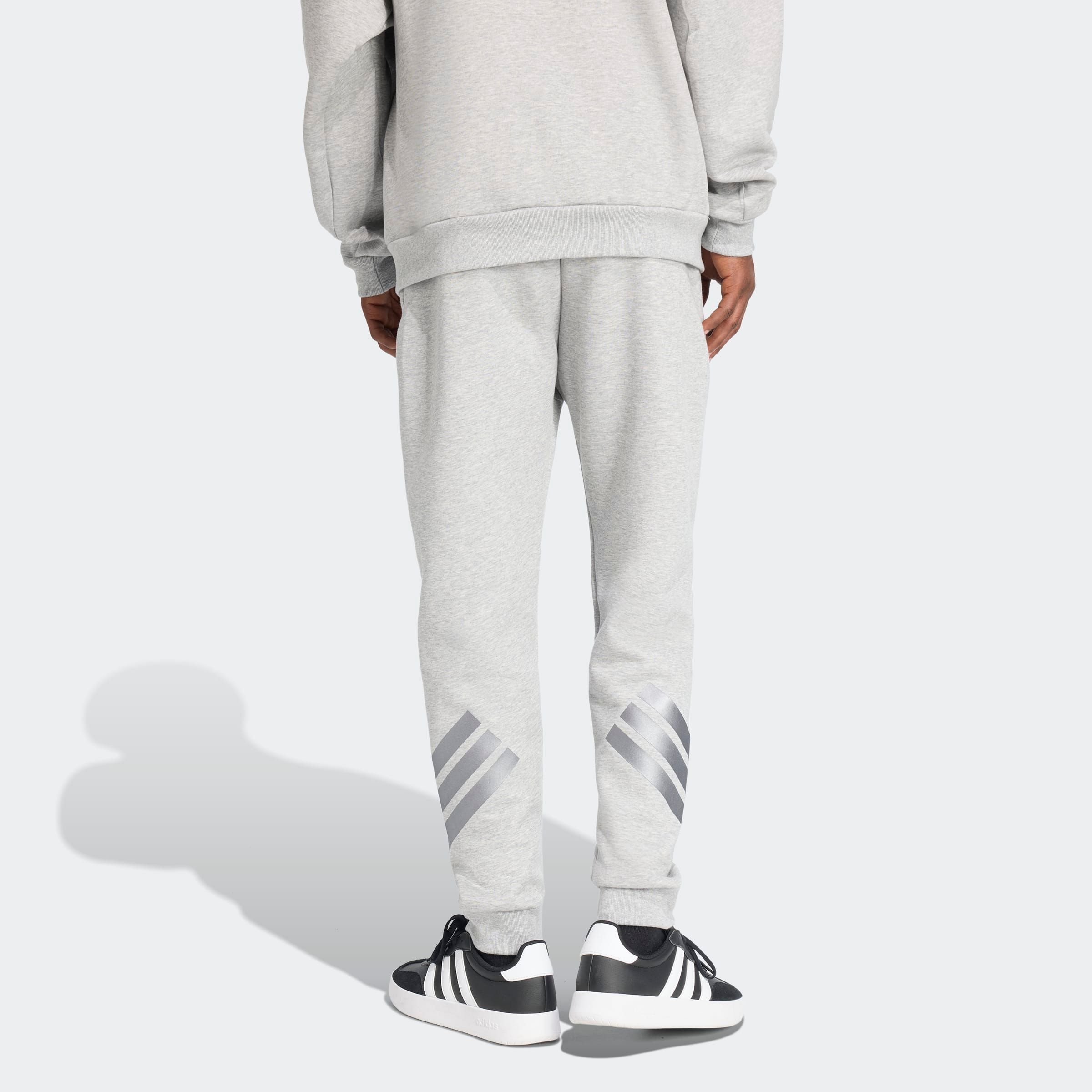 Sporthose ADIDAS SPORTSWEAR "FUTURE ICONS 3-STREIFEN", Herren, Gr. M, N-Gr, grau (medium grau heather, normal, gr.), Obermaterial: 67% Polyester, 33% Baumwolle, Hosen Sporthose 2