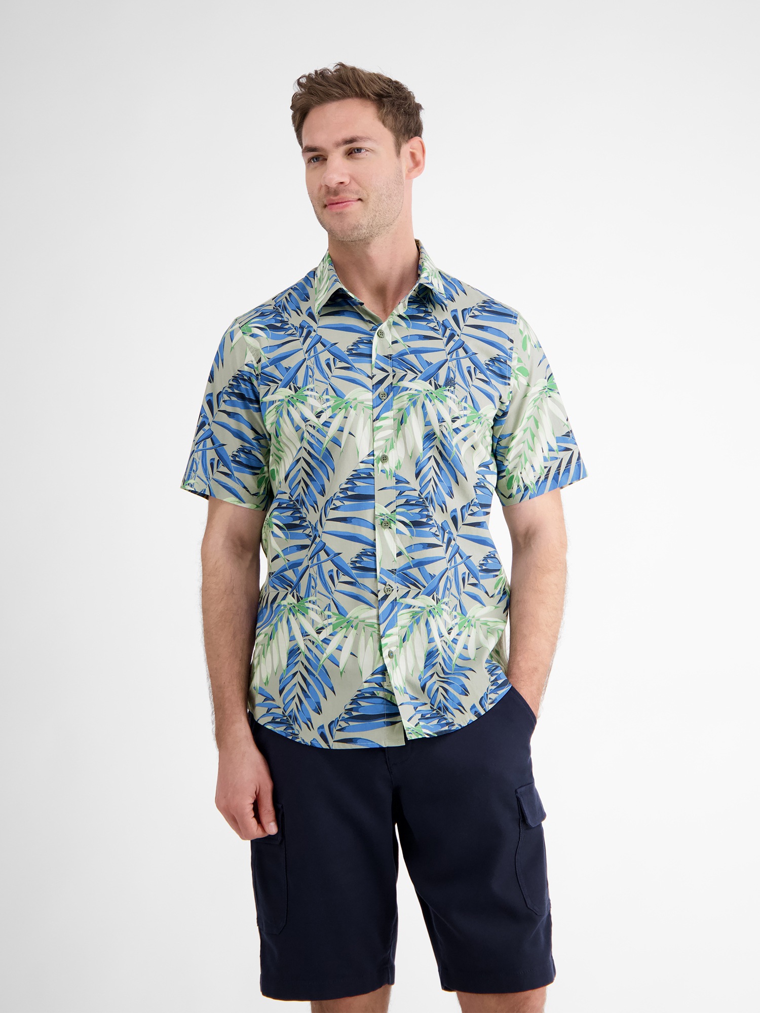 LERROS Kurzarmhemd »LERROS Hawaiihemd, floral gemustert«