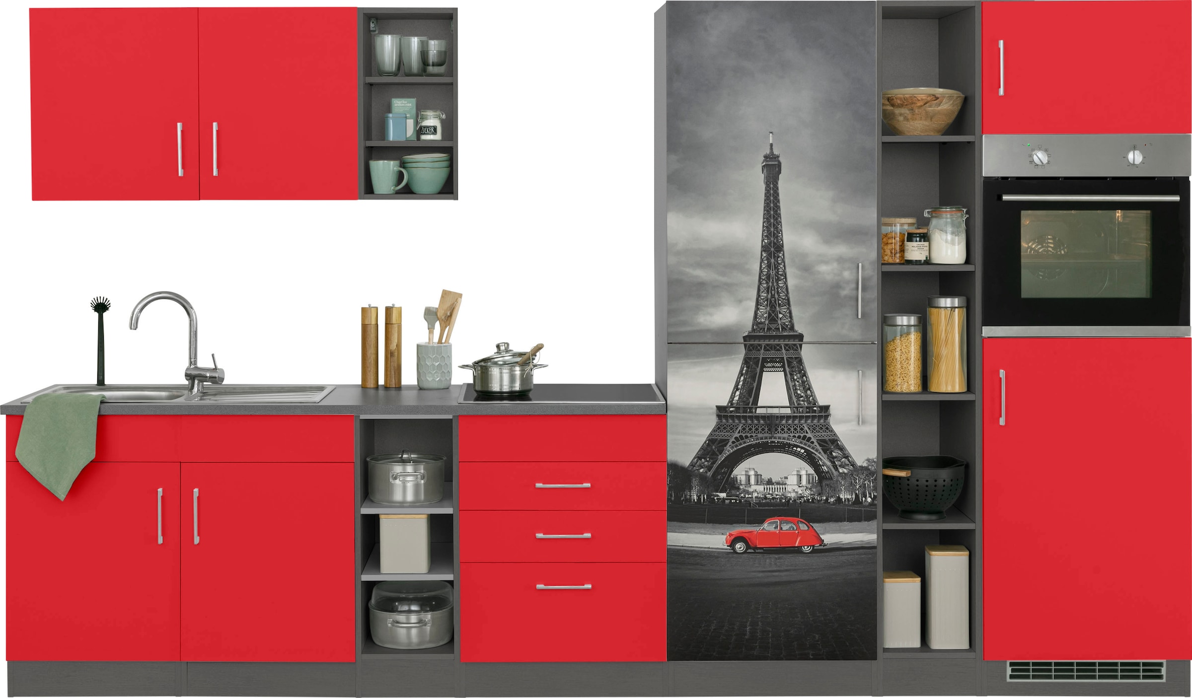 KOCHSTATION Küchenzeile "KS-Paris – Küchen mit einzigartigen Fotomotiven au günstig online kaufen
