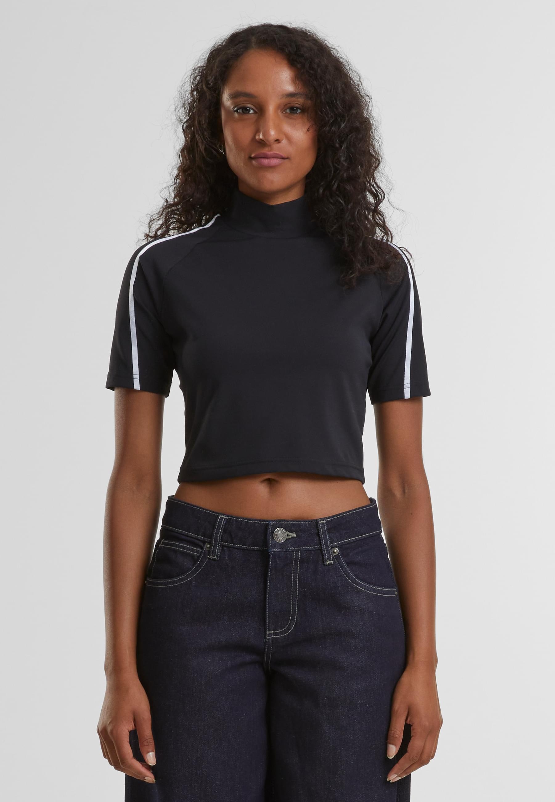 URBAN CLASSICS T-Shirt »Urban Classics Ladies High Neck Short Tee«, (1 tlg.)