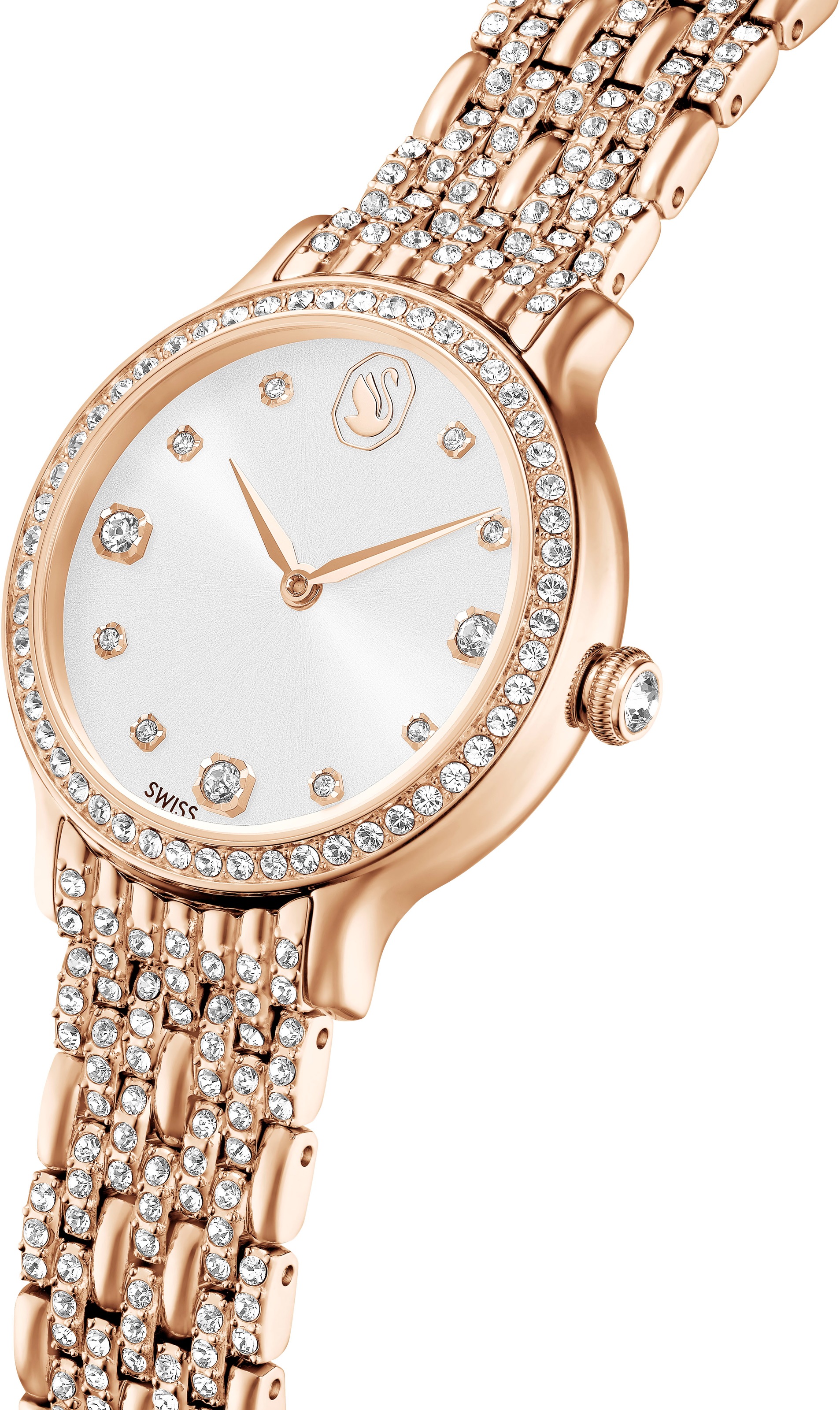 Swarovski Quarzuhr »IMBER«, Armbanduhr, Damenuhr, Swiss Made, Edelstahlarmband, analog