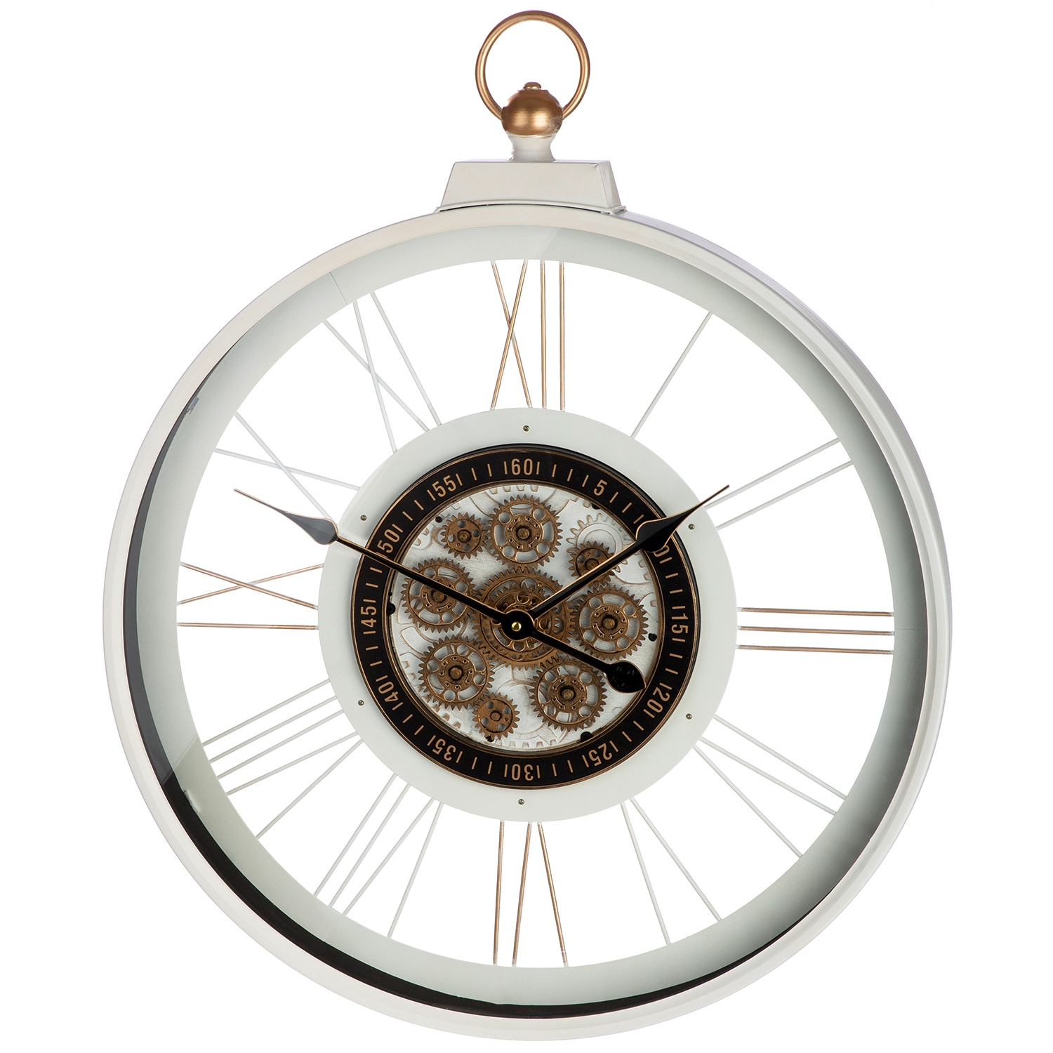 GILDE Wanduhr "Wanduhr rund Kello weiß H. 73 cm"