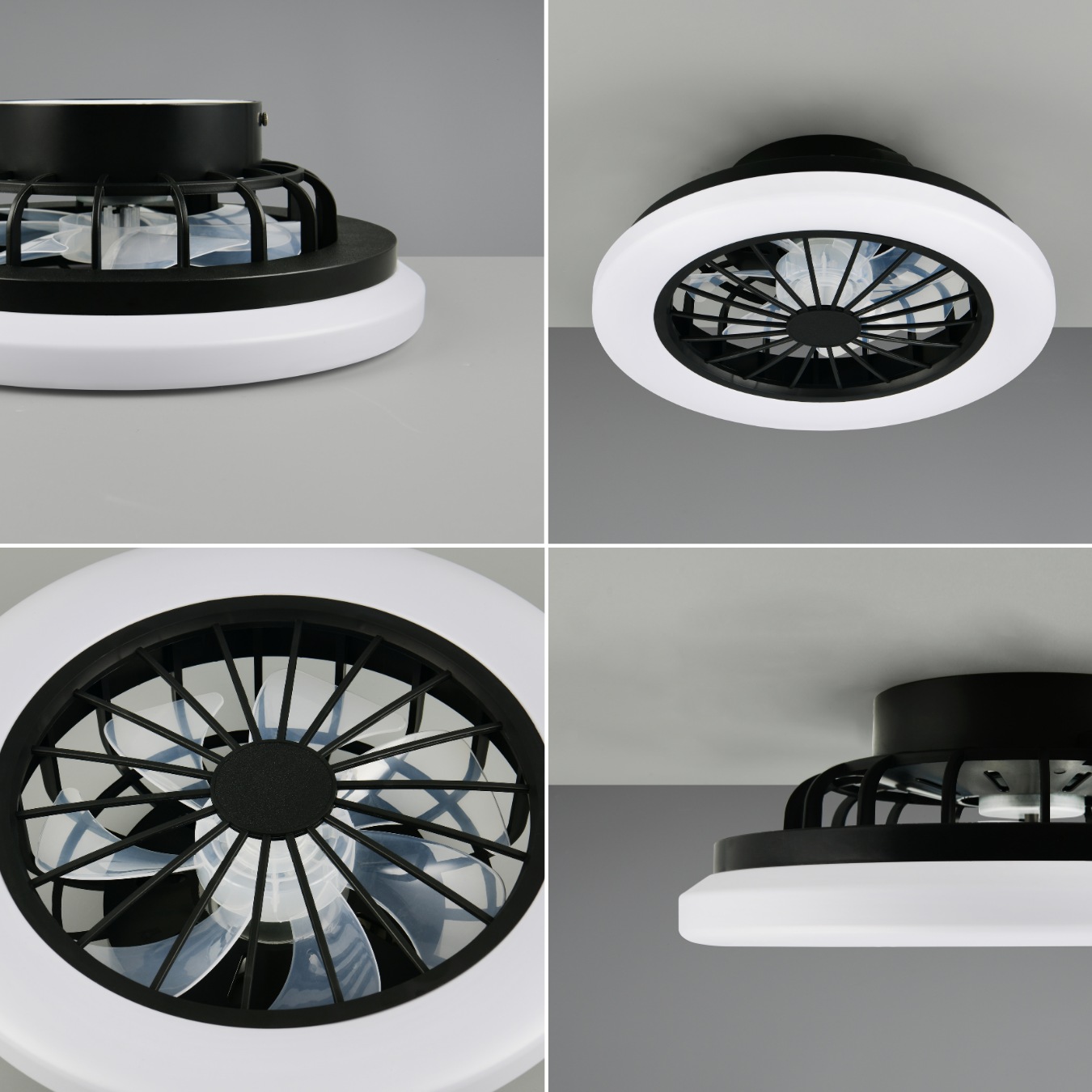 REALITY Leuchten LED Deckenleuchte »ROTSUND, Deckenventilator mit Licht Ø 38cm, inkl Fernbedienung« LED-Board 1 Stk. Farbwechsler | warmweiß - kaltweiß Ventilator mit 5 Stufen, Vor- & Rücklauf, LED mit CCT Timer Nachtlicht