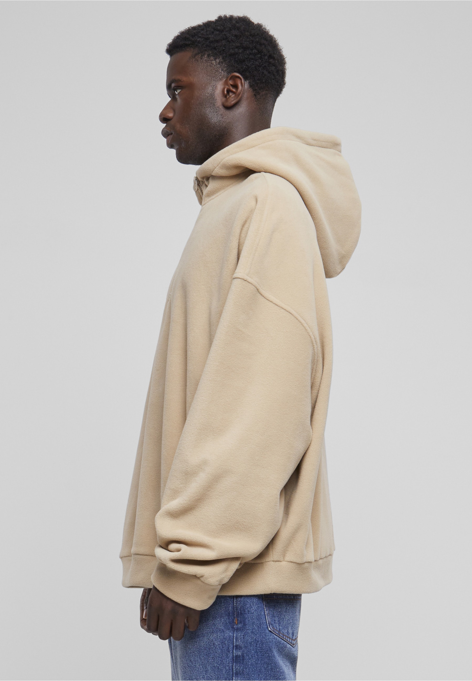 URBAN CLASSICS Troyer »Urban Classics Herren Oversized Polar Fleece Half Zip Hoody« 1 Stk.