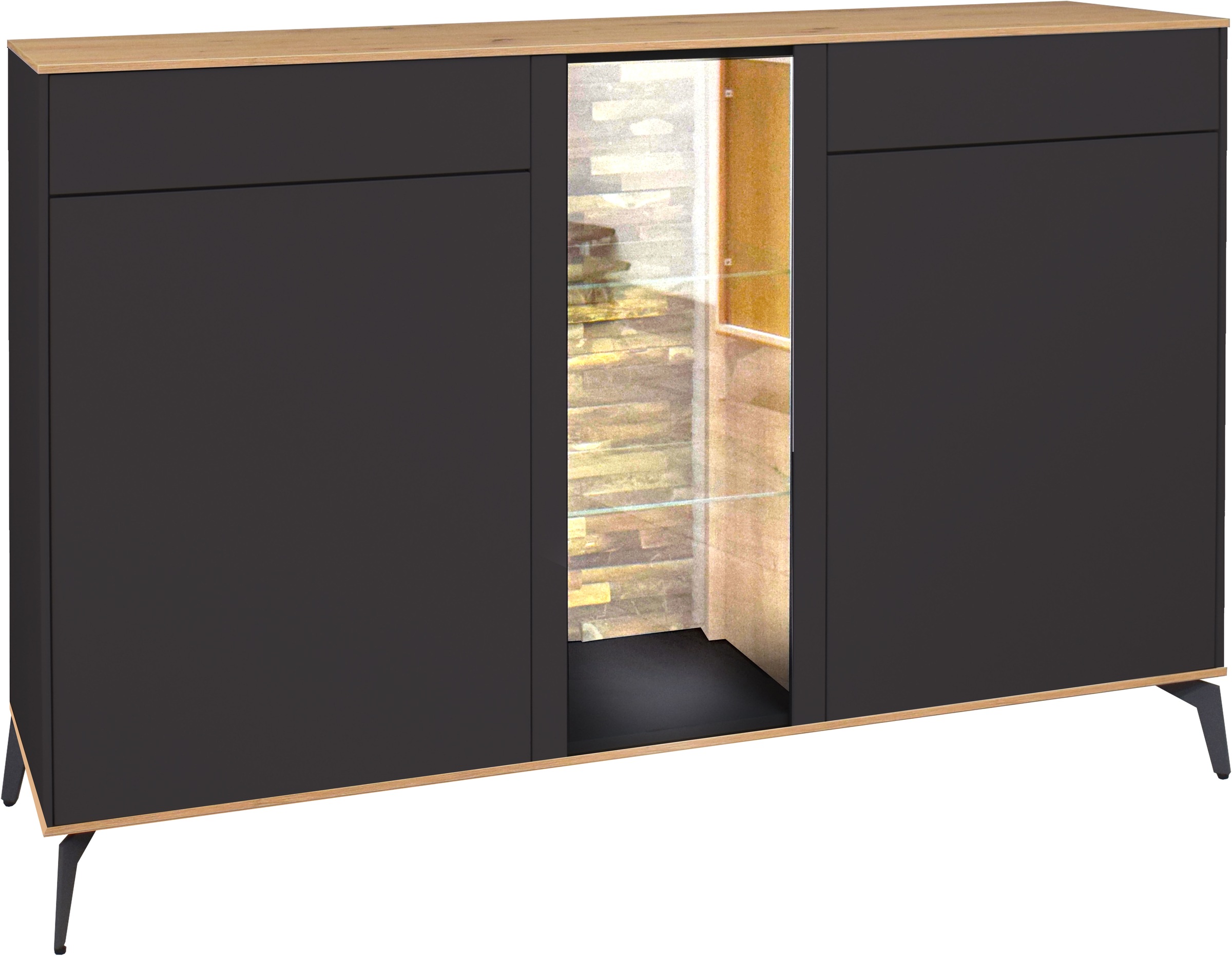 Mäusbacher Kommode, Faro Sideboard 159 cm, inkl. Beleuchtung, Push to open, günstig online kaufen