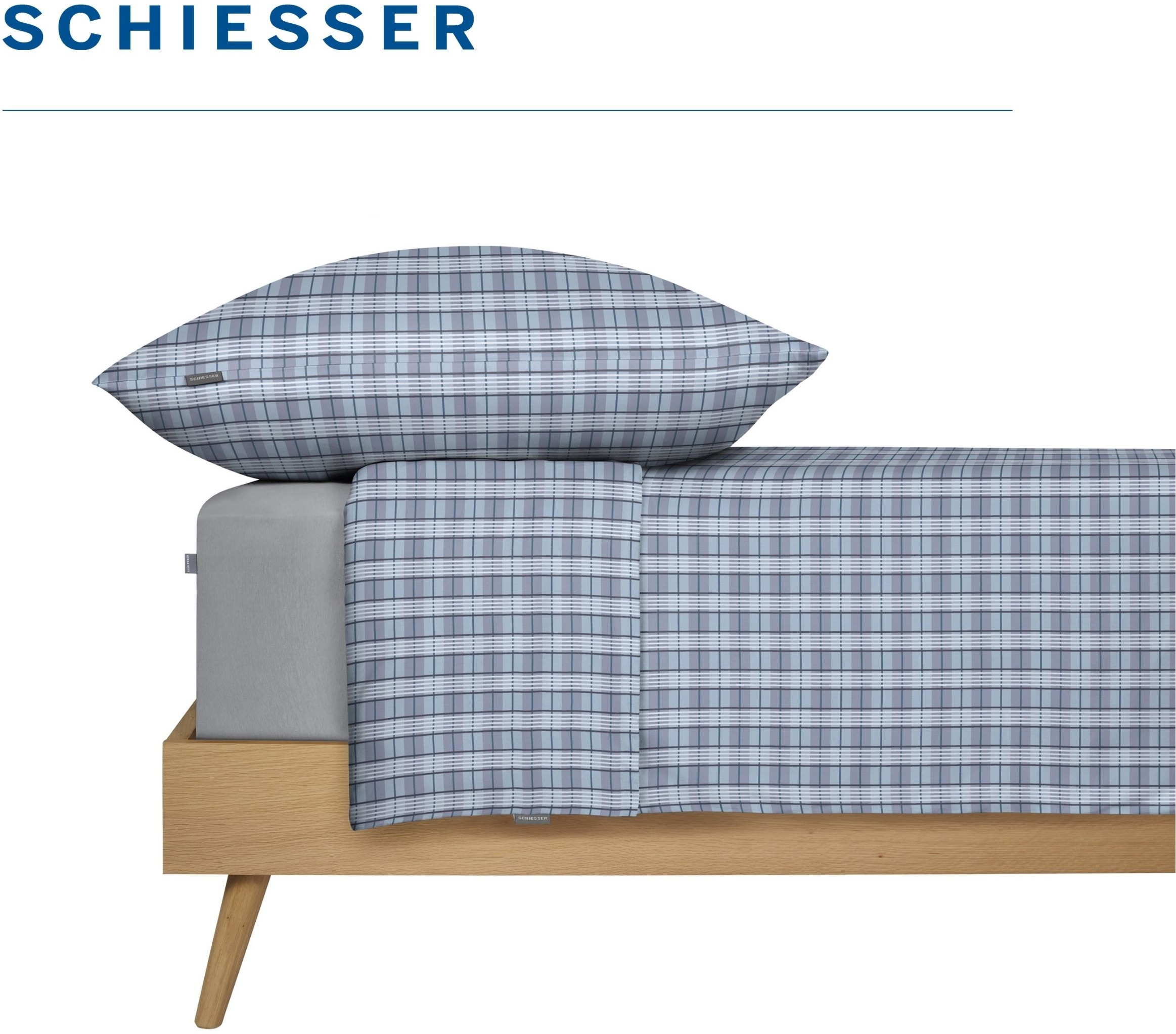 Schiesser Bettwäsche »Kate aus weicher Baumwolle mit zeitlosen Karos« 2 OEKO-TEX® MADE IN GREEN