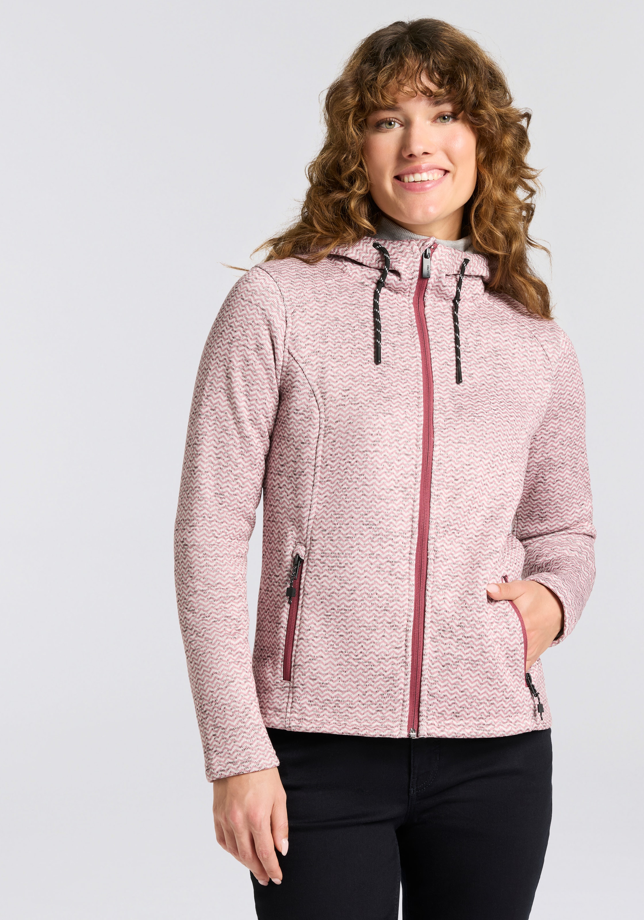 Killtec Strickfleecejacke "KOW 5 WMN KNTFLC JCKT" mit Seitentaschen mit Zipper, aus Comfort-Stretch-Material