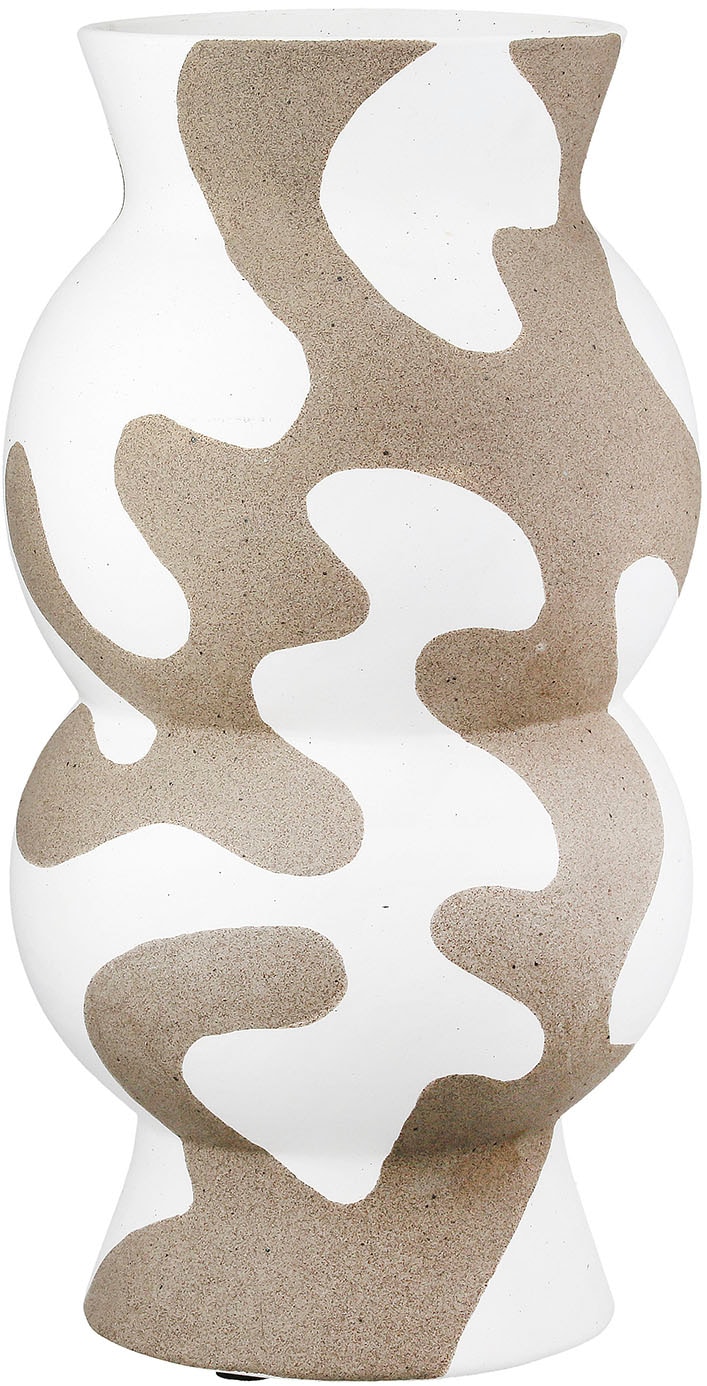 GILDE Tischvase "Vase rund Areno beige; weiß H. 35 cm", (1 St.) günstig online kaufen