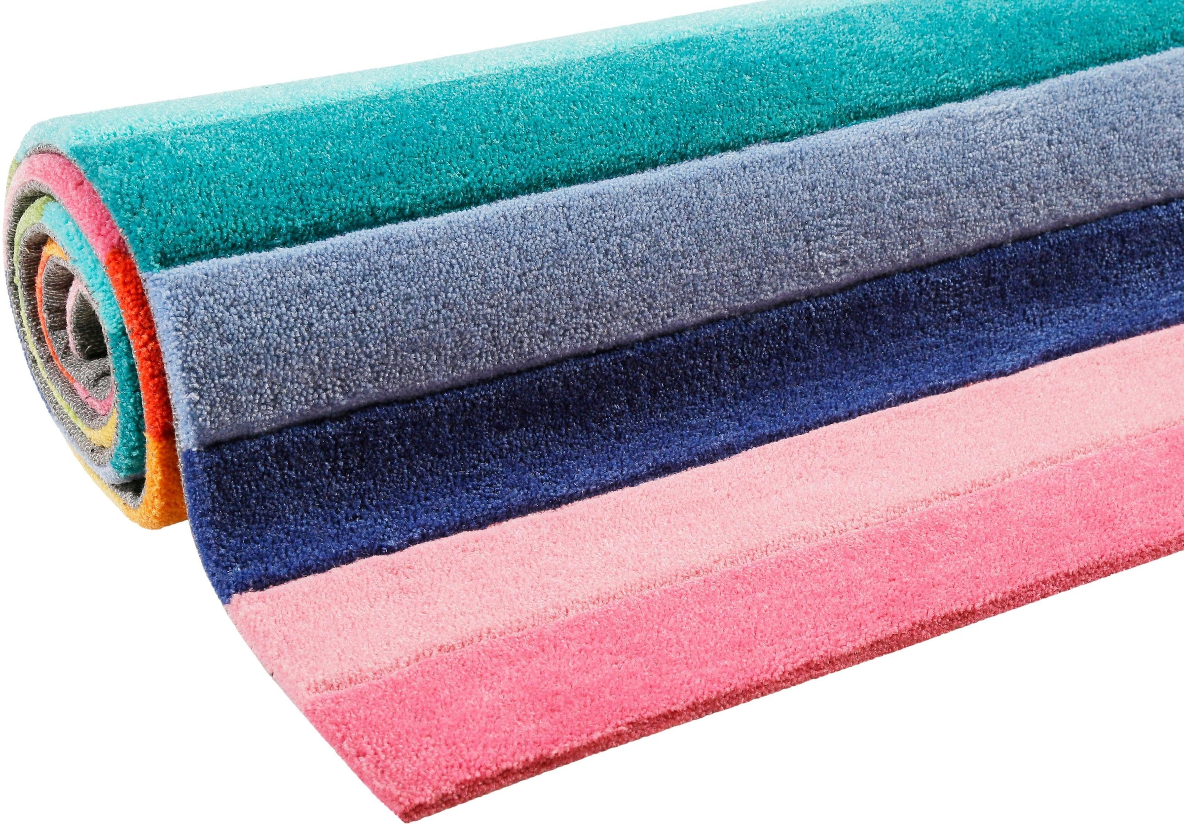 SMART KIDS Kinderteppich »Rainbow Stripes«, rechteckig, 9 mm Höhe, Regenbogen Farben, Konturenschnitt