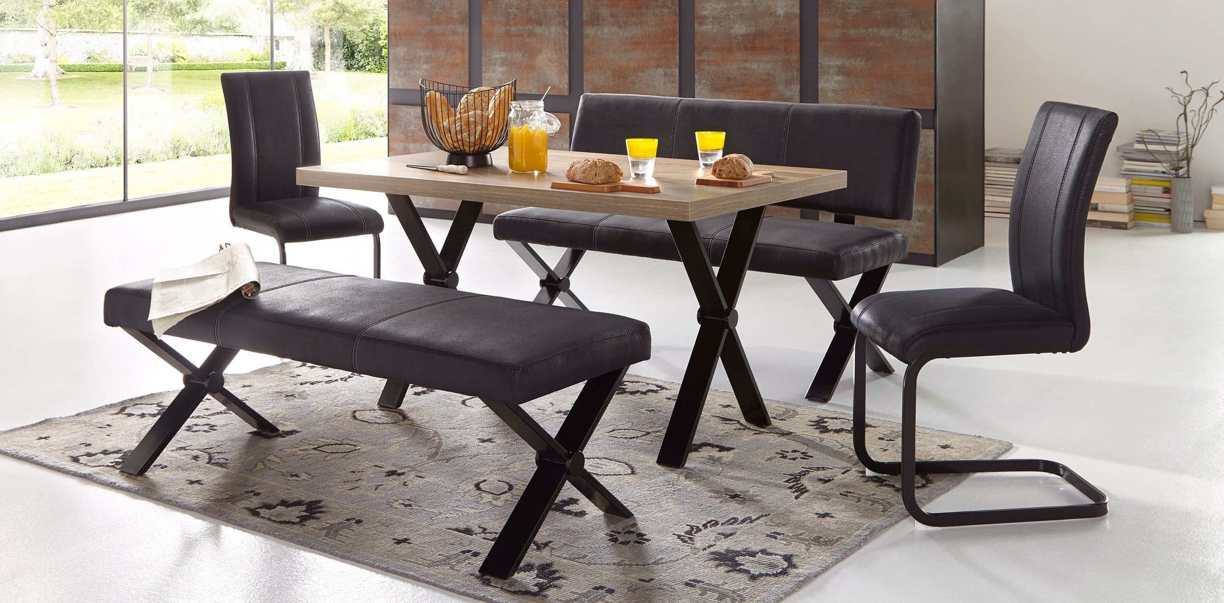 Homexperts Esstisch »COLT«, Breite 140 oder 160 cm, Eicheoptik, X-Gestell