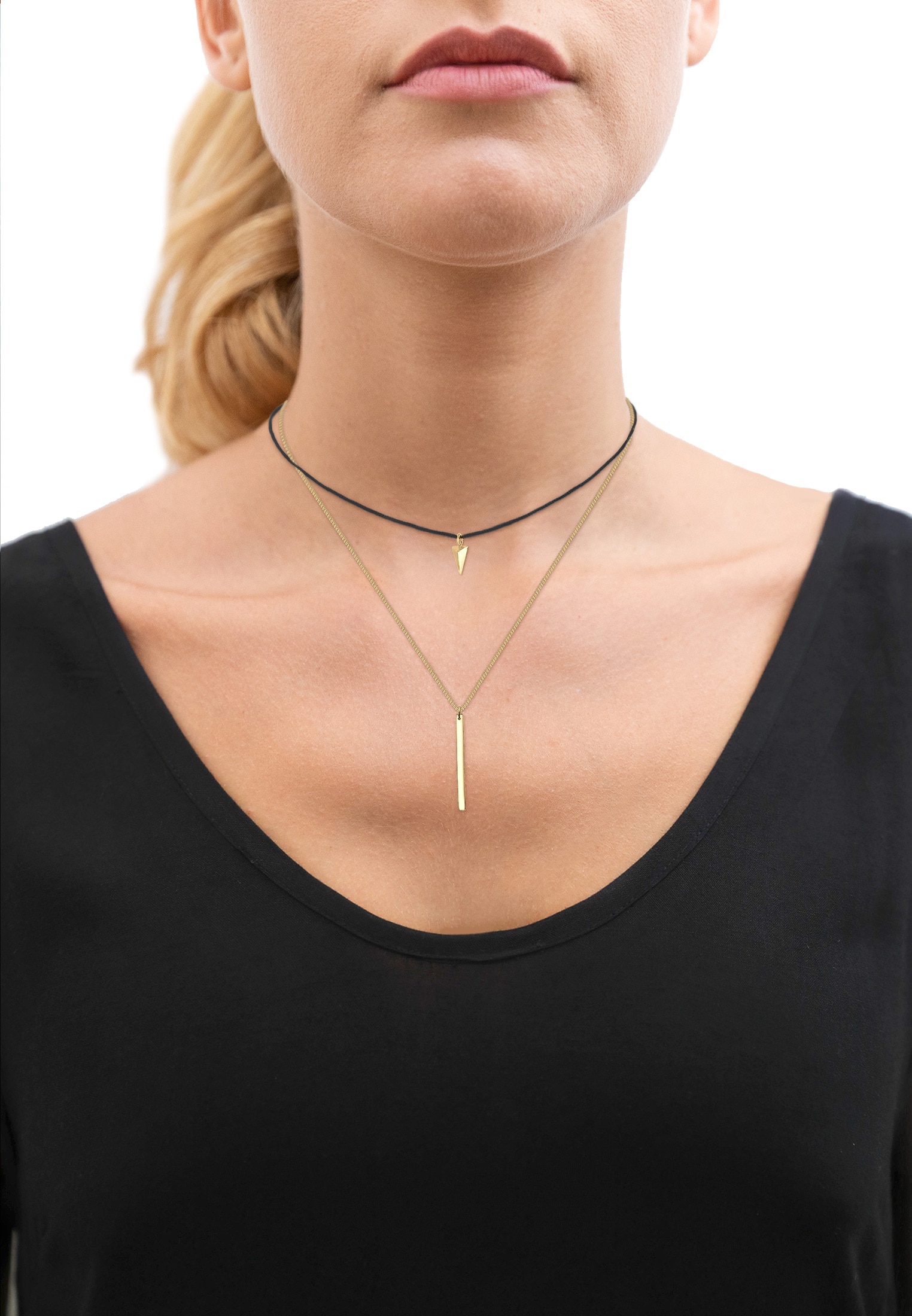 Elli Collier »Choker Layer Anhänger Dreieck 925 Sterling Silber«