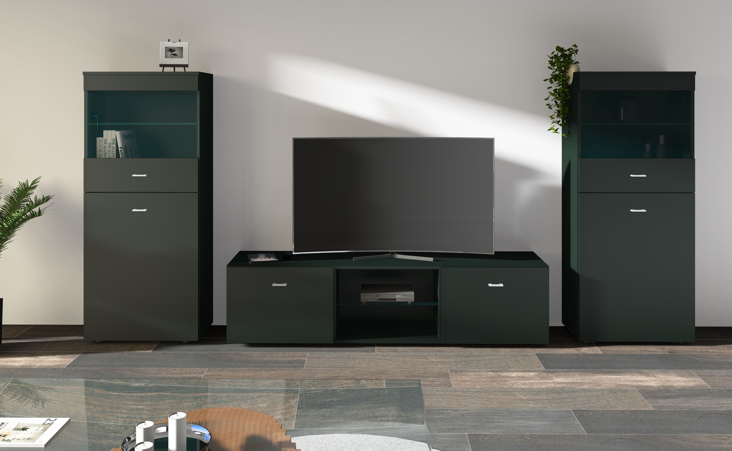 borchardt Möbel Wohnwand "Scala, Mediawand 3-teilig mit 2 Vitrinen und Lowb günstig online kaufen