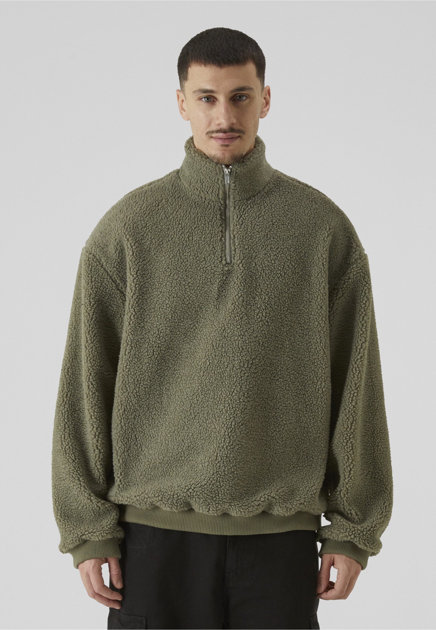 URBAN CLASSICS Kapuzensweatshirt »Urban Classics Oversized Teddy Troyer«, 1 Stk.

