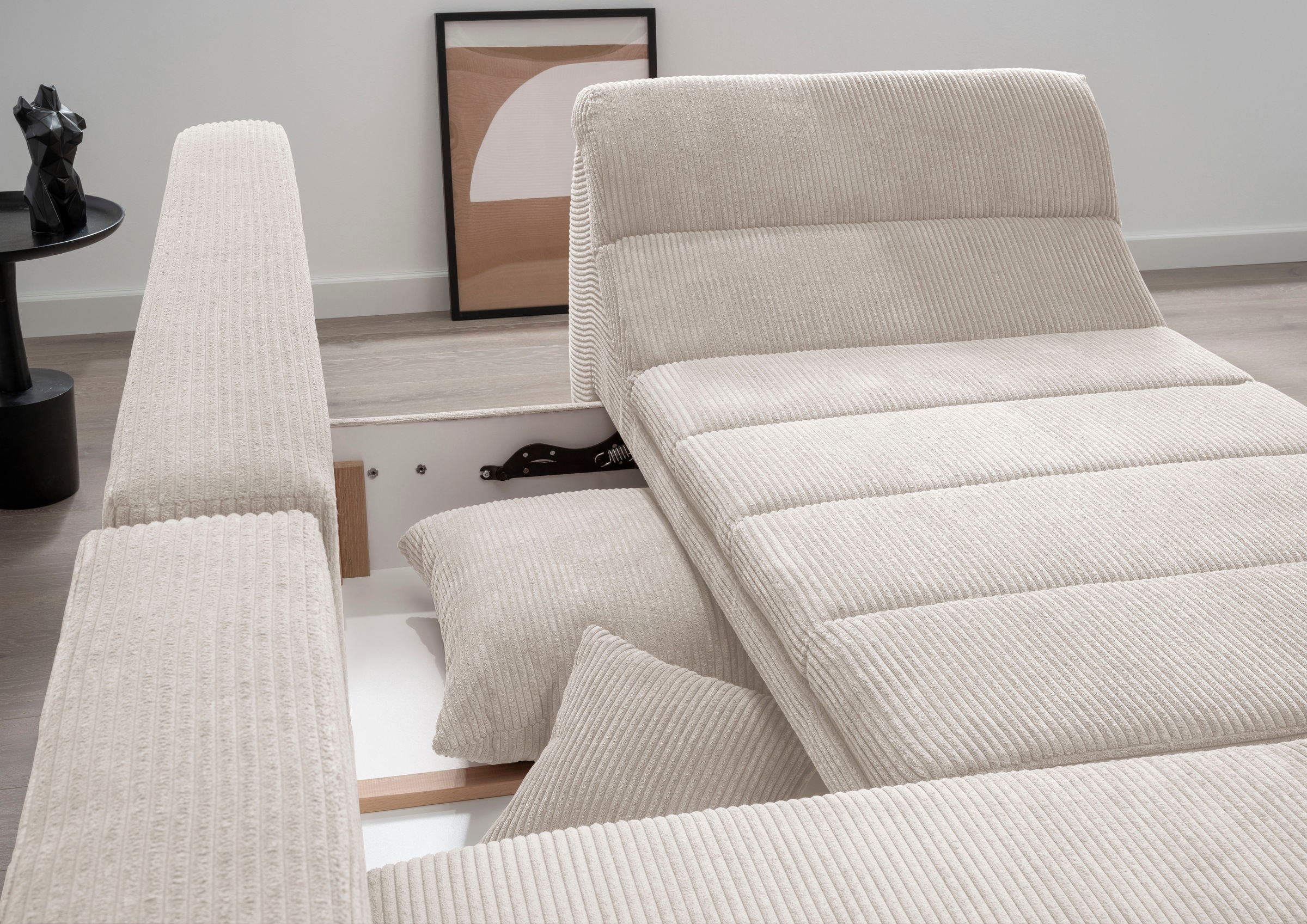 INOSIGN Ecksofa »Imola elegant und bequem, aktuelle Steppung im Sitz, L-Form«, wahlweise mit Bettfunktion