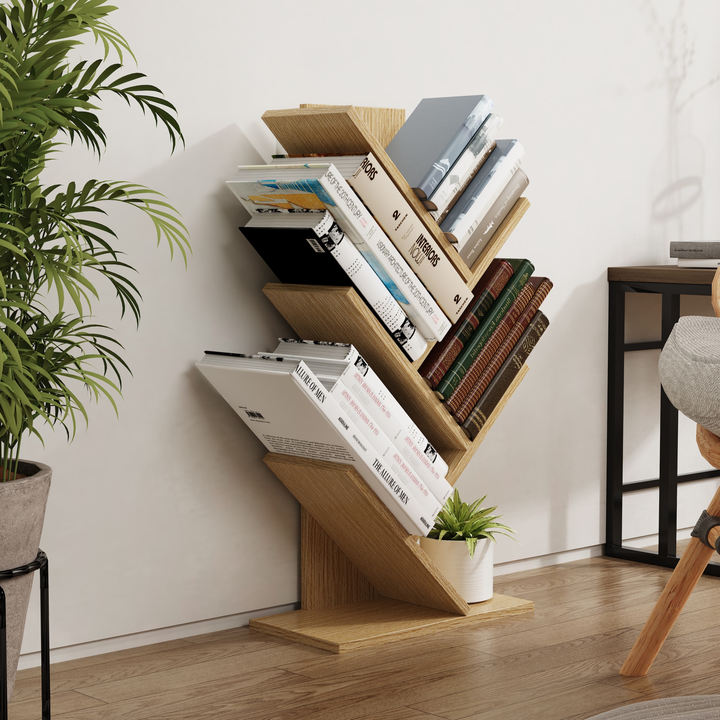 VCM Standregal »Holz Aufbewahrung Stand Regal Bücher Nulis L«