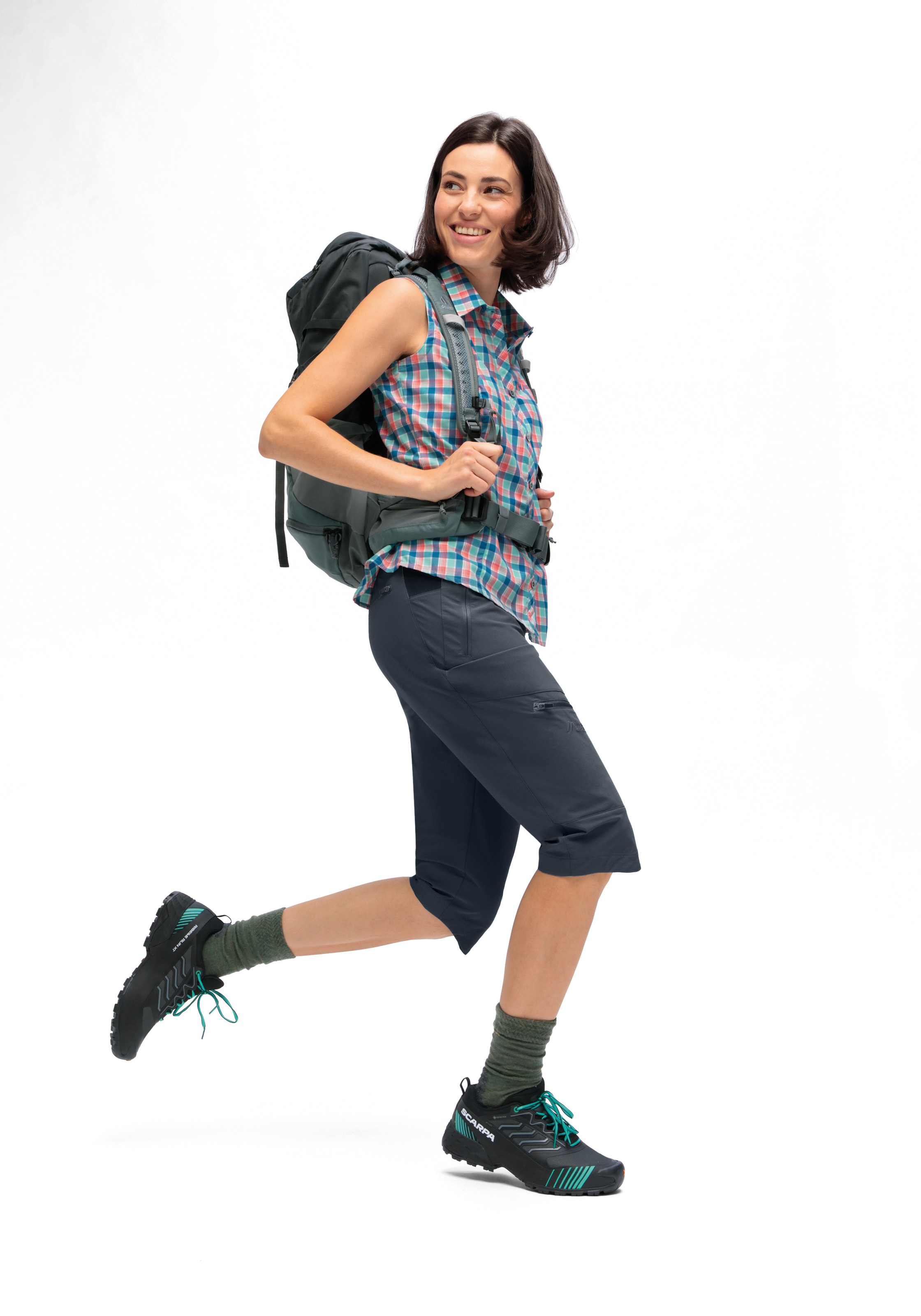 Maier Sports Outdoorhose »Inara slim Capri Vario«, Damen Wanderhose, elastische Funktionshose mit 4 Taschen, Slim Fit