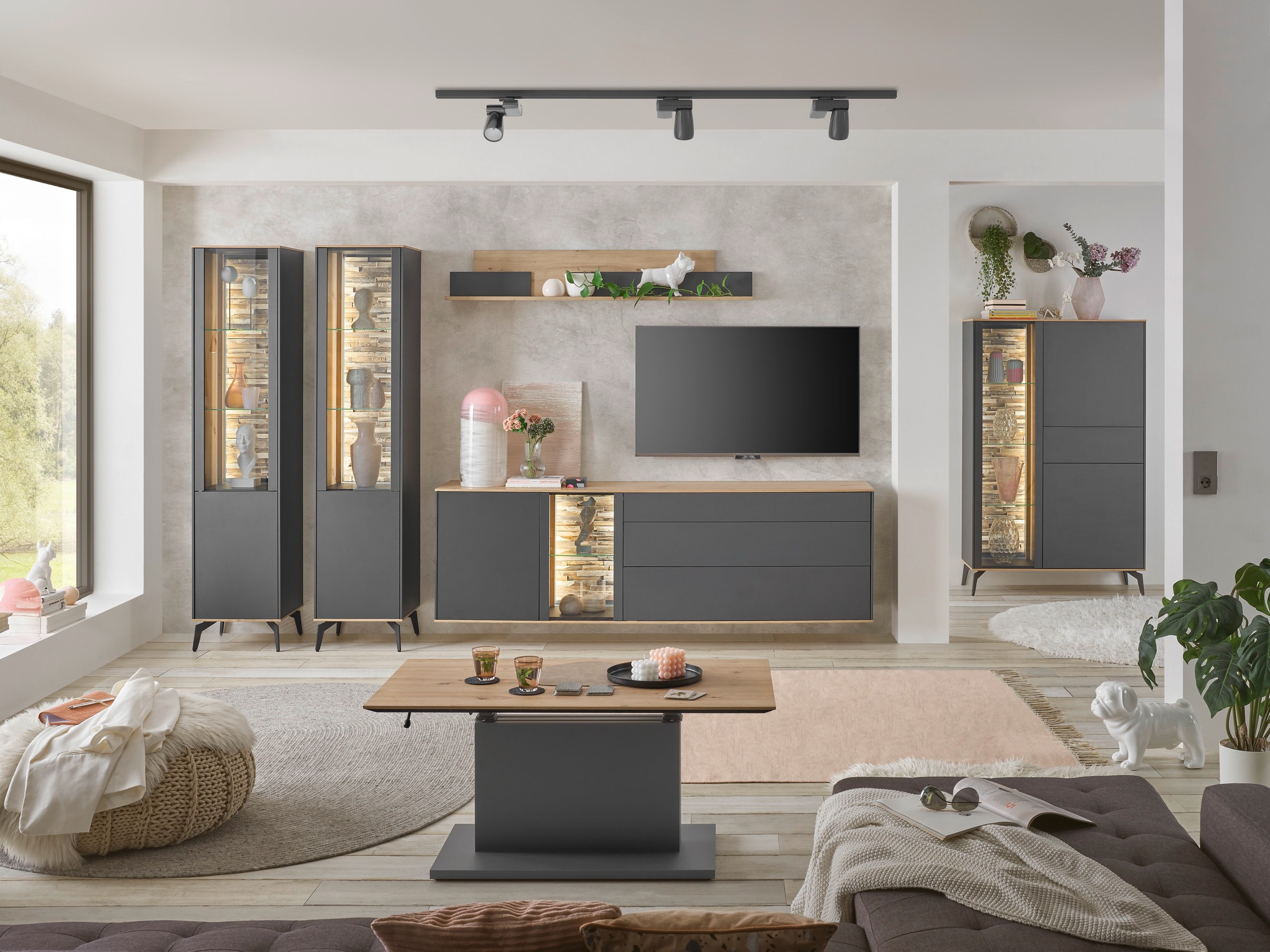 Mäusbacher Highboard, Faro Highboard B 101 cm, inkl. Beleuchtung, Push to o günstig online kaufen