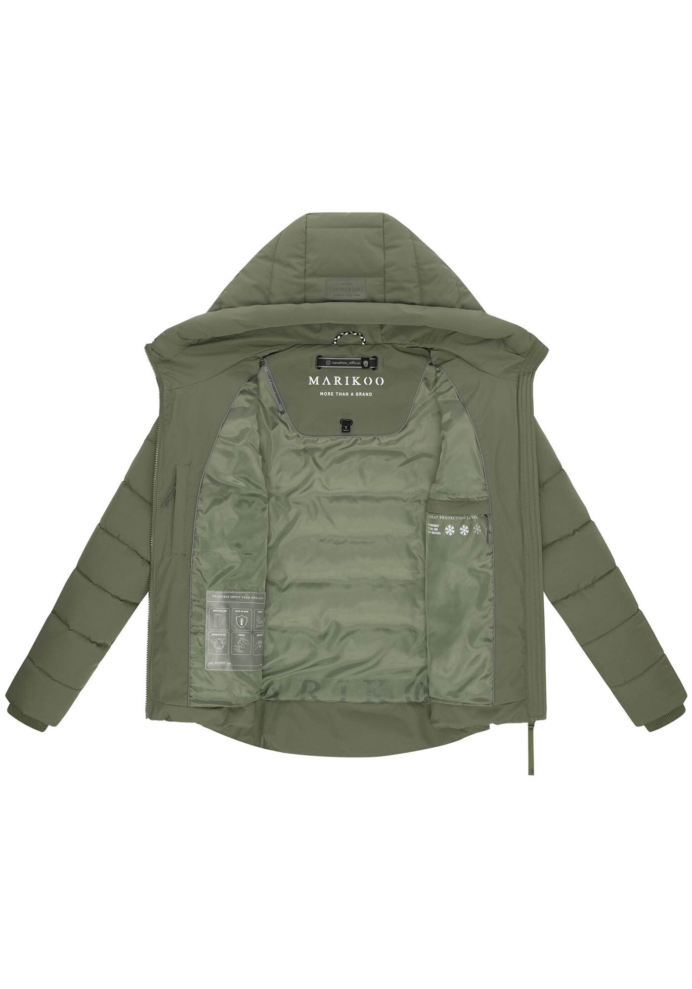 Marikoo Winterjacke »Tayenaa«, mit schmaler Steppung und extra hohem Kragen