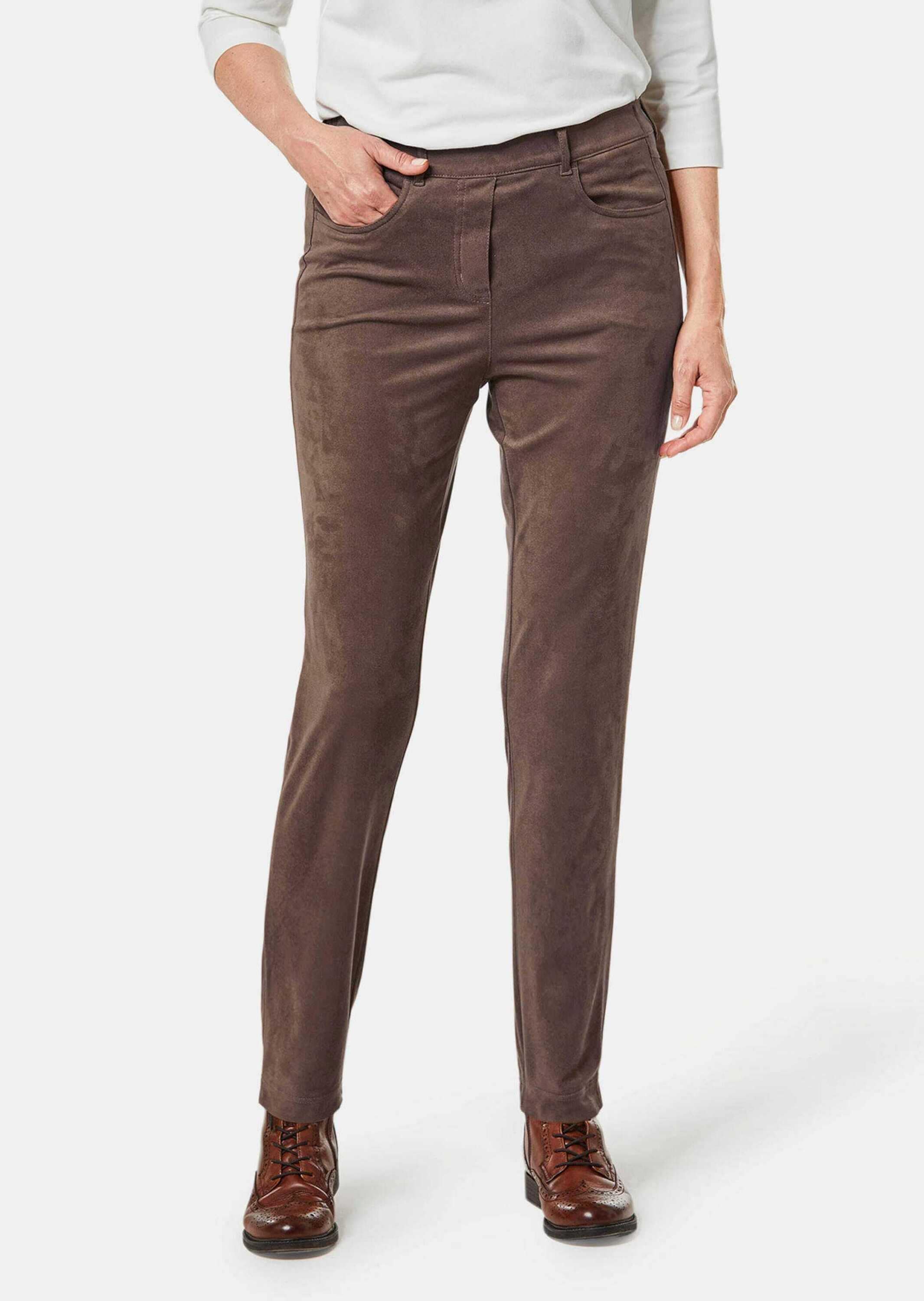 GOLDNER 2-in-1-Hose »Hose in Veloursleder-Optik Bi-elastische Hose in superweichem Veloursleder-Look«