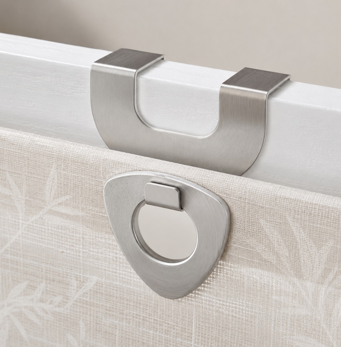 HOME WOHNIDEEN Fensterhaken »Easyfix U, aus Aluminium« zur Befestigung von Raffrollos, Gardinen, leichten Fensterdekorationen