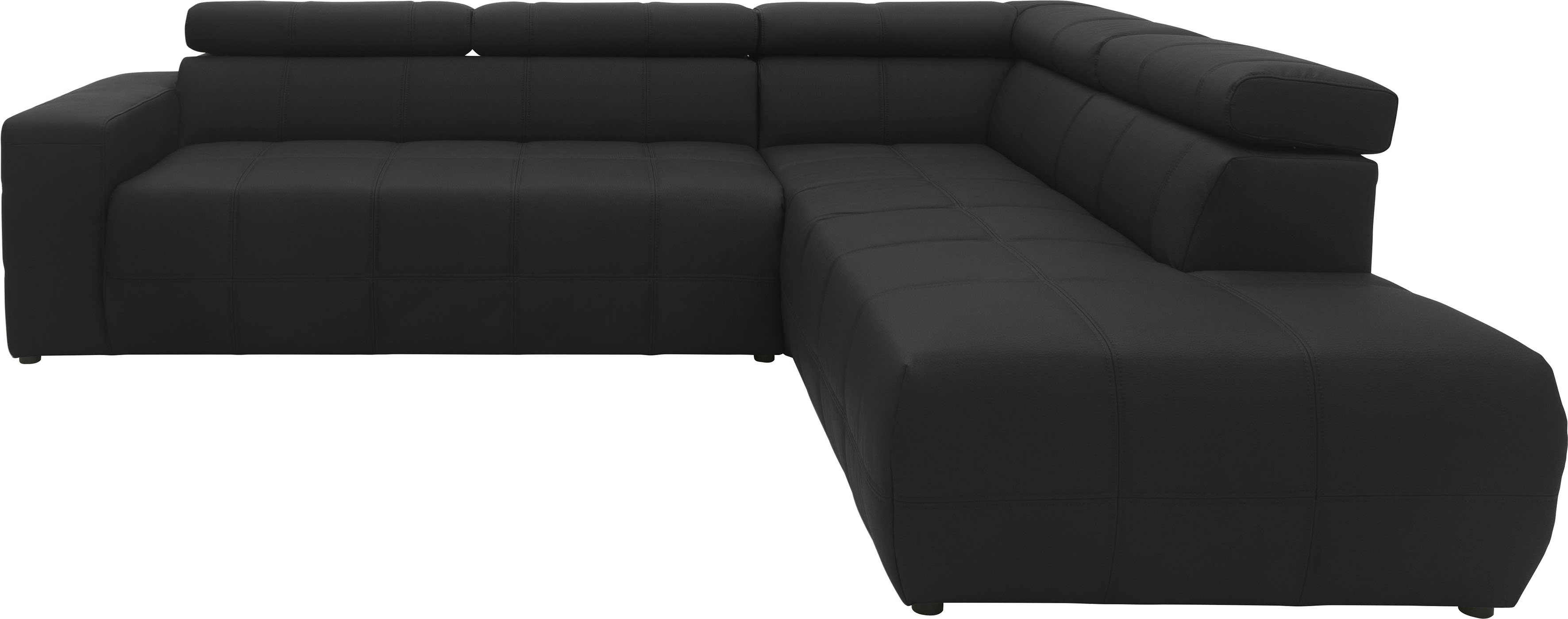 DOMO collection Ecksofa "BRANDON bequem, Breite 275cm, L-Form, auch in Leder" inklusive Kopfteilverstellung, wahlweise mit Sitztiefenverstellung
