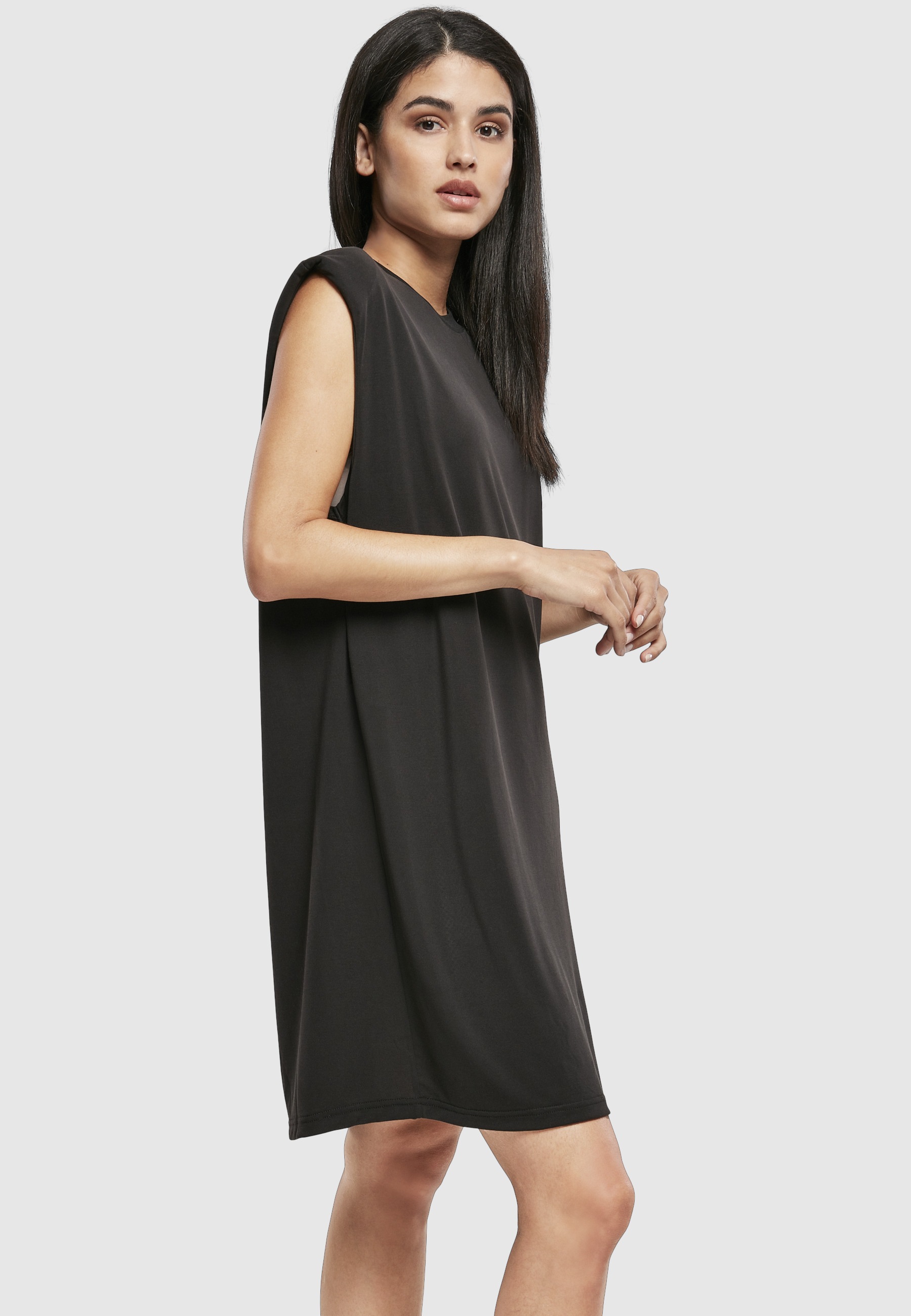 URBAN CLASSICS Shirtkleid »Urban Classics Damen Ladies Modal Padded Shoulder Tank Dress« 1 Stk. tlg.