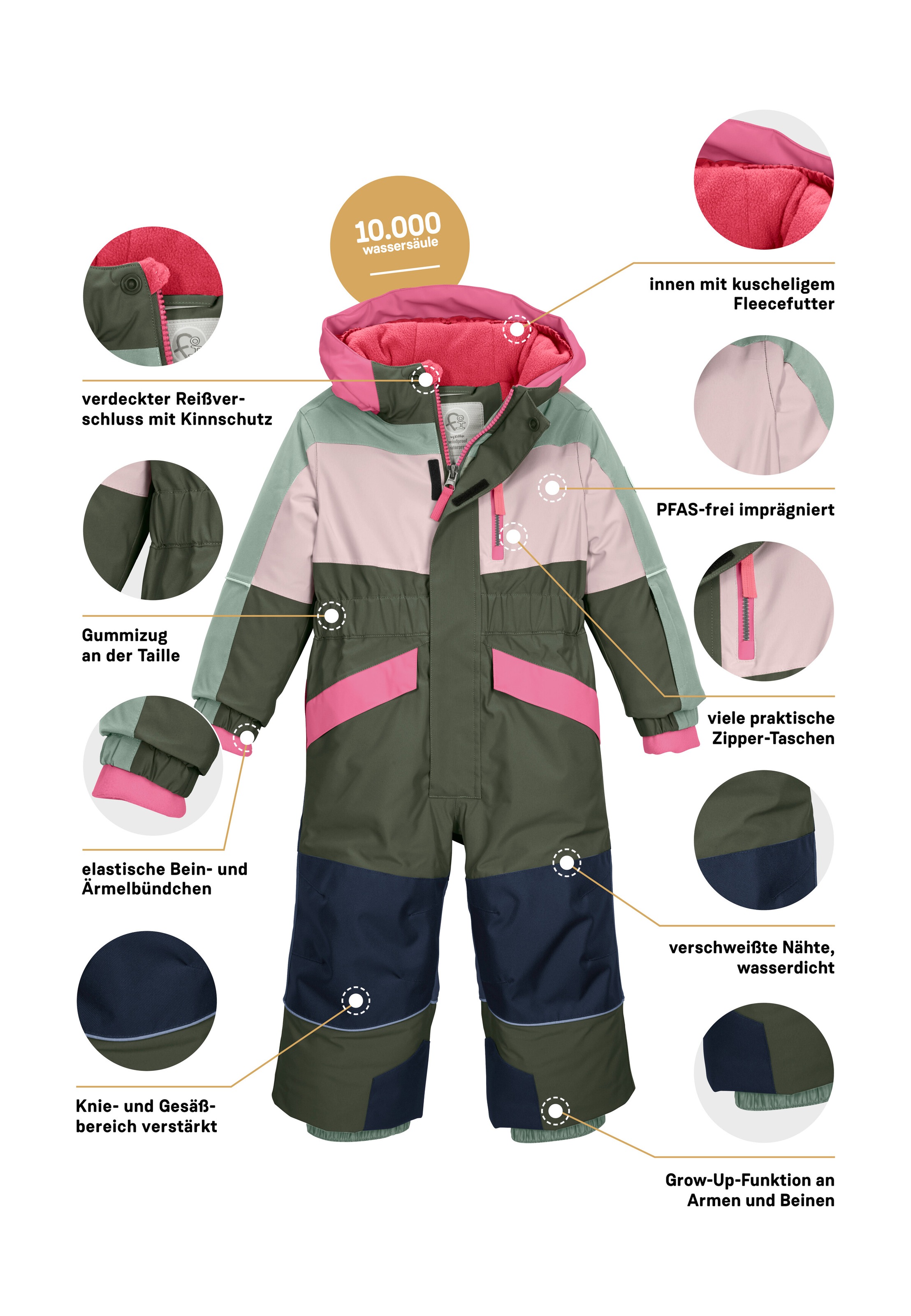 first instinct by killtec Overall »FISW 47 MNS ONPC« Warm gefütterter, wind- u. wasserdichter Schneeanzug, Grow-Up-Funktion