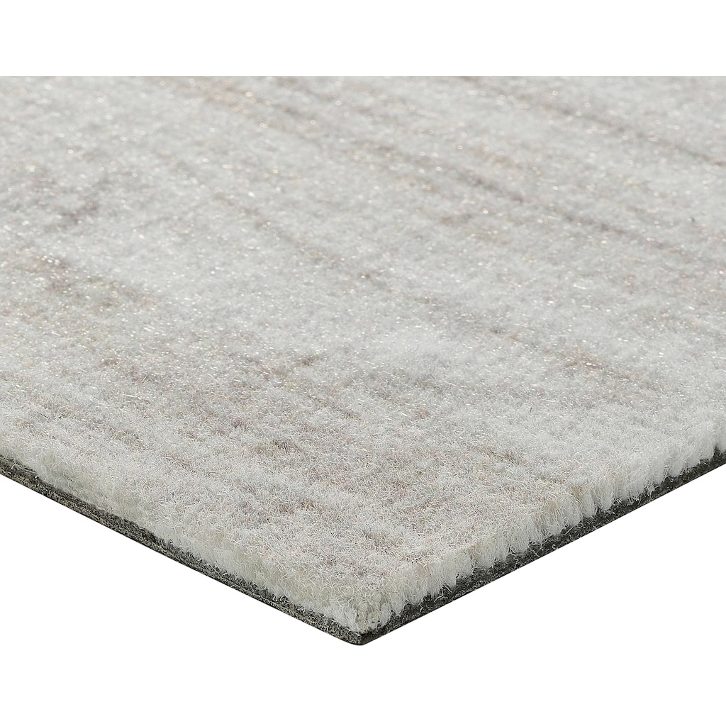 Infloor Teppichfliese »Velour Holzoptik Eiche hell-grau«, rechteckig, 14 Stück, 4 m², 25 x 100 cm, selbsthaftend, für Stuhlrollen geeignet